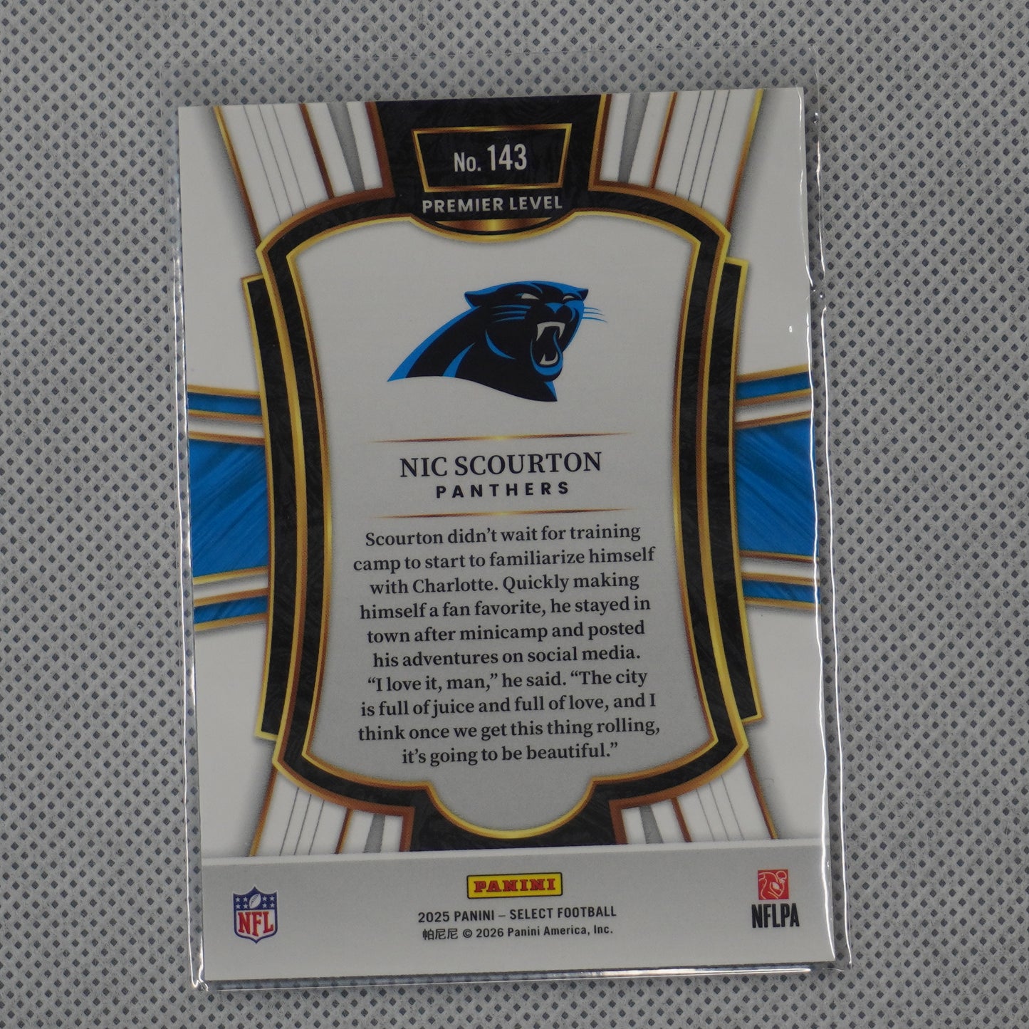 2025 Panini Select #143 Nic Scourton Carolina Panthers
