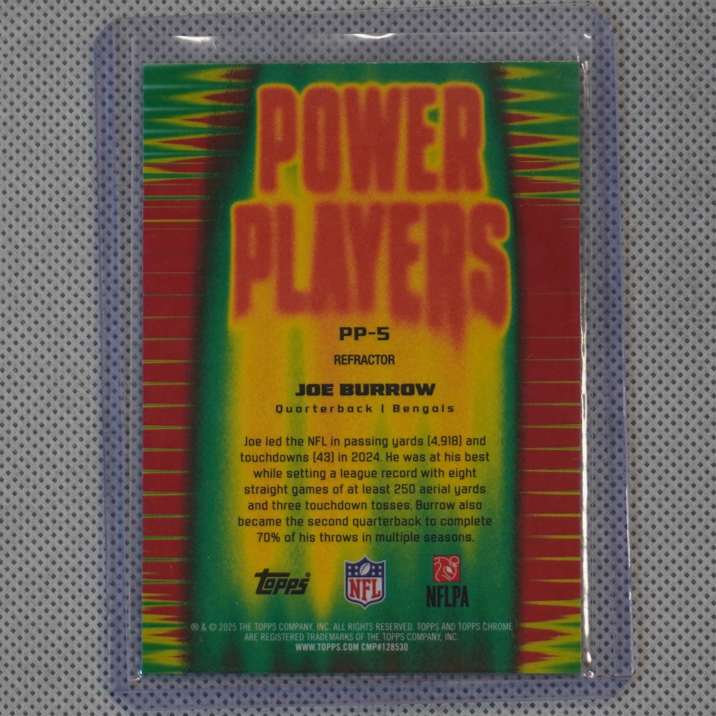 2025 Topps Chrome #PP-5 Joe Burrow Power Players Refractor Cincinnati Bengals