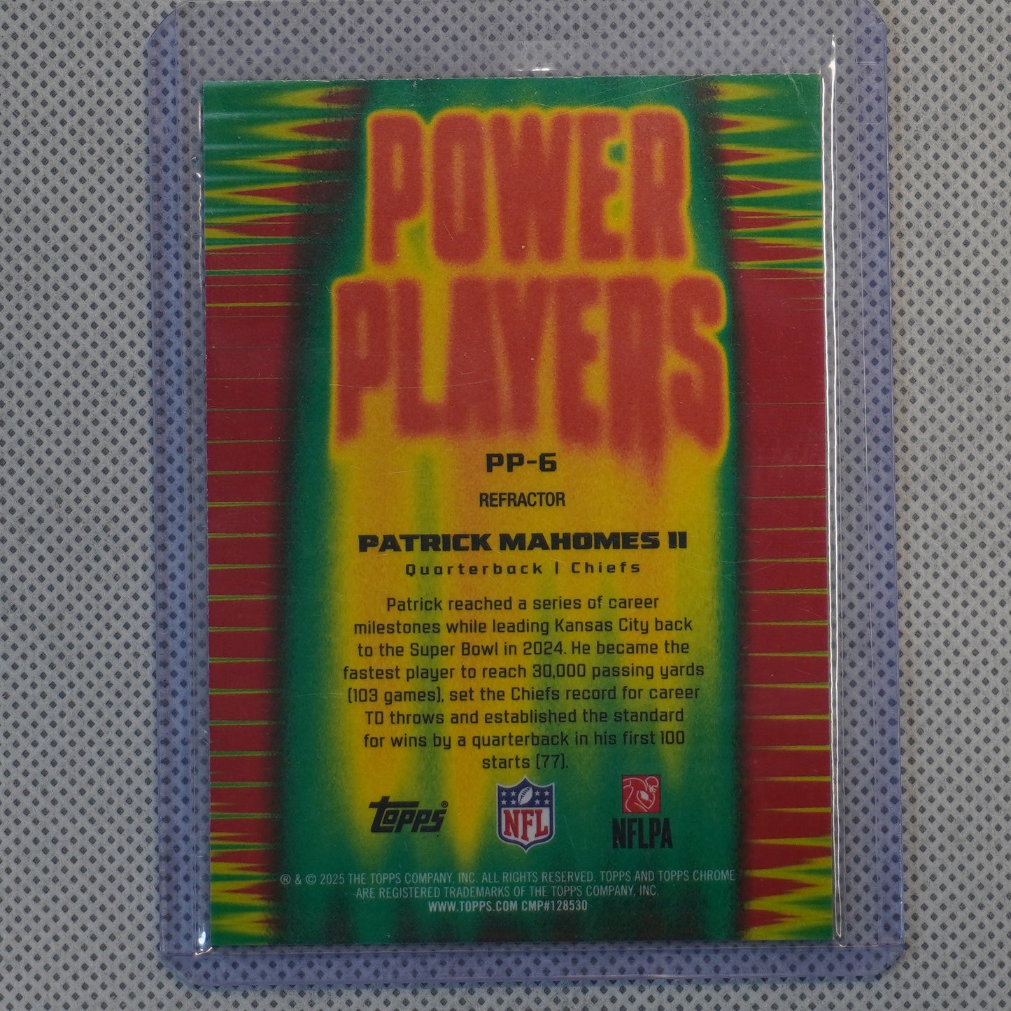2025 Topps Chrome #PP-6 Patrick Mahomes II Power Players Refractor Kansas City Chiefs