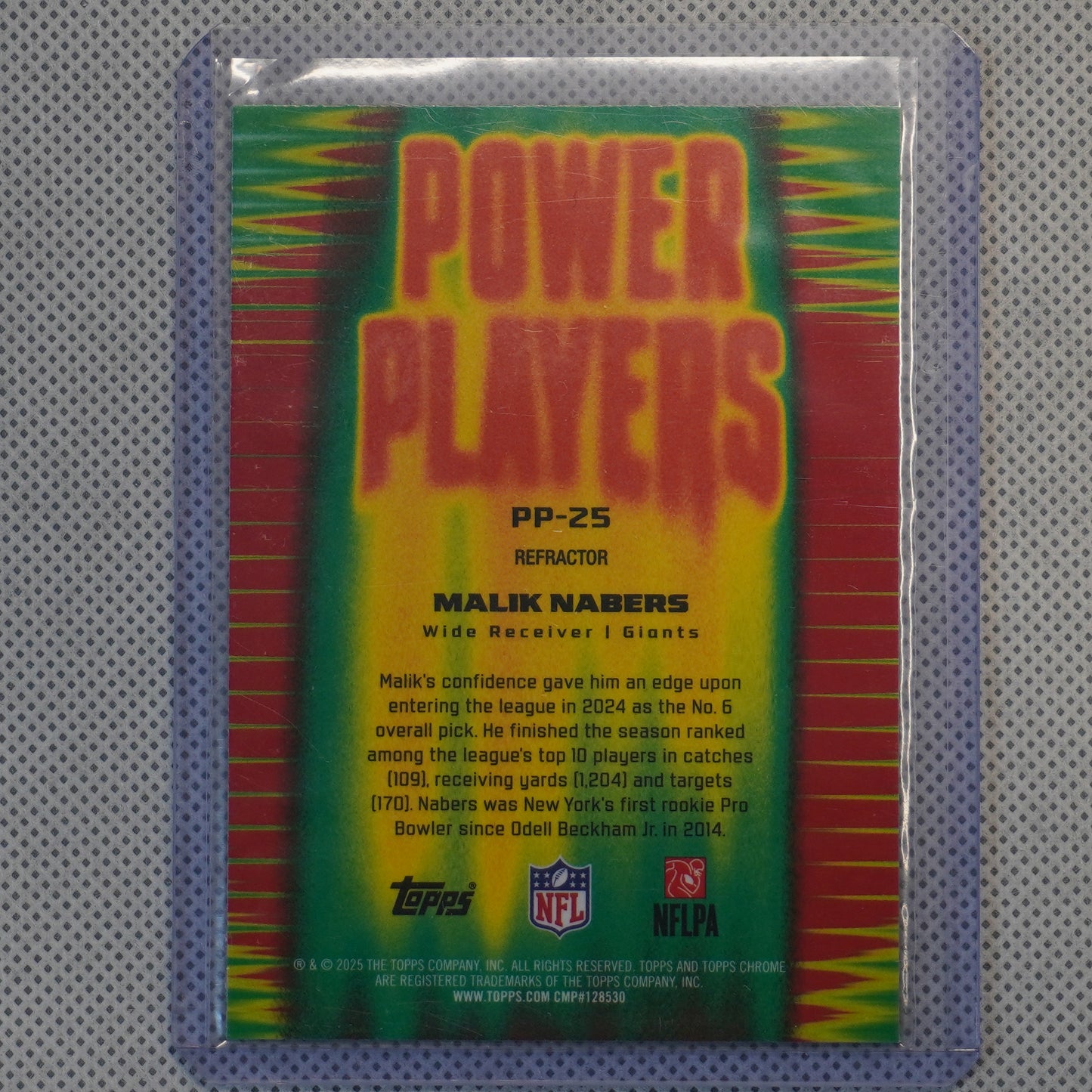 2025 Topps Chrome #PP-25 Malik Nabers Power Players Refractor New York Giants