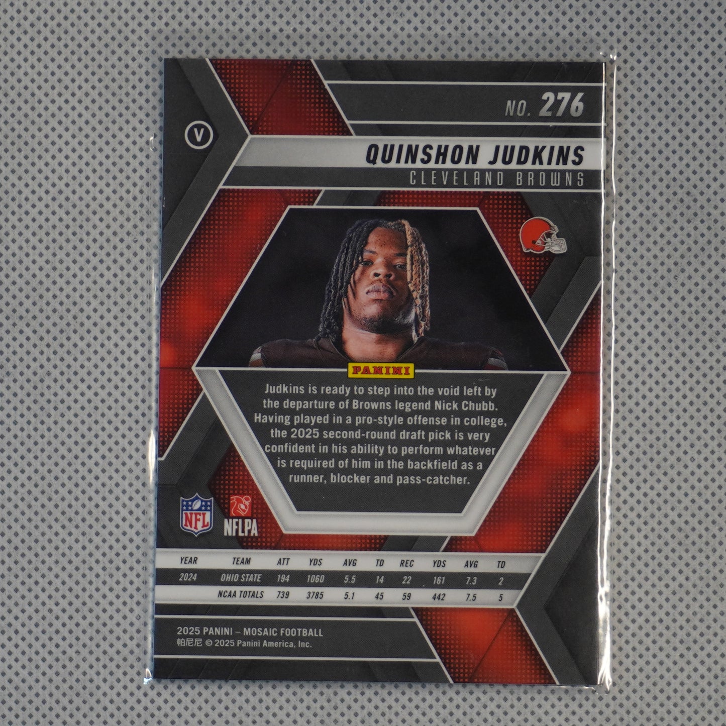 2025 Panini Mosaic #276 Quinshon Judkins Cleveland Browns RC