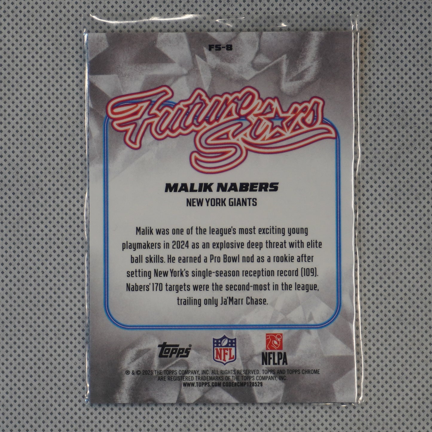 2025 Topps Chrome #FS-8 Malik Nabers Future Stars New York Giants