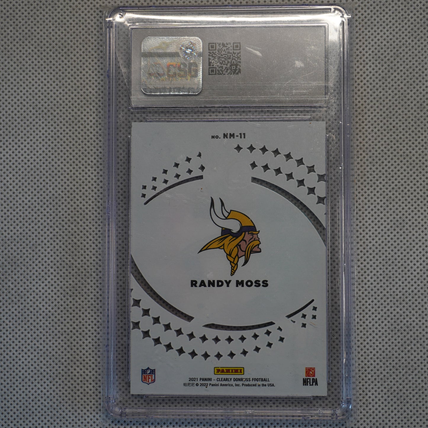 2021 Clearly Donruss #NM-11 Randy Moss Night Moves CSG 9 Minnesota Vikings
