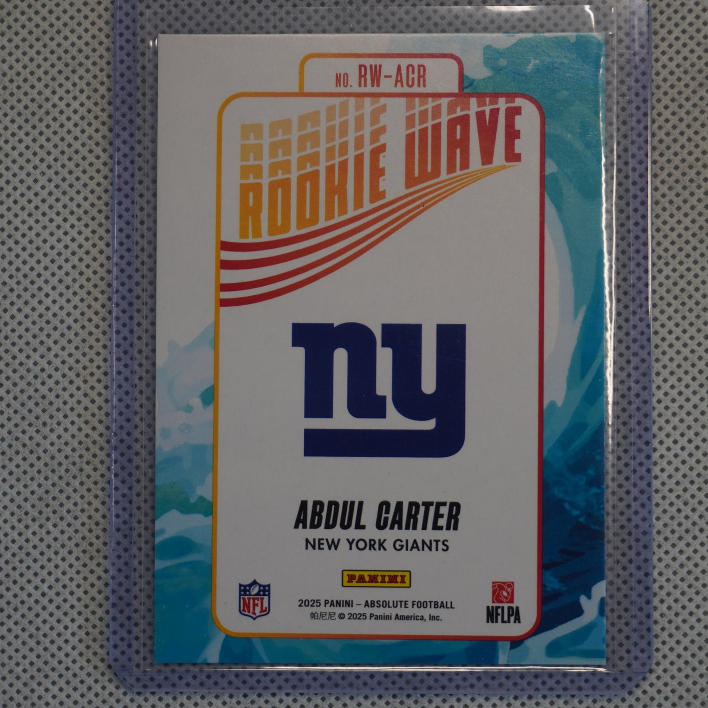 2025 Panini Absolute #RW-ACR Abdul Carter Rookie Wave New York Giants