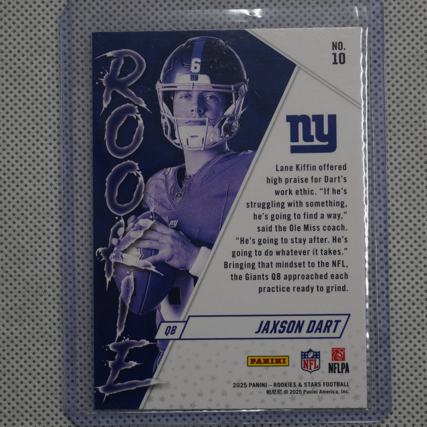 2025 Panini Rookies & Stars #10 Jaxson Dart Rookie Exclusive New York Giants