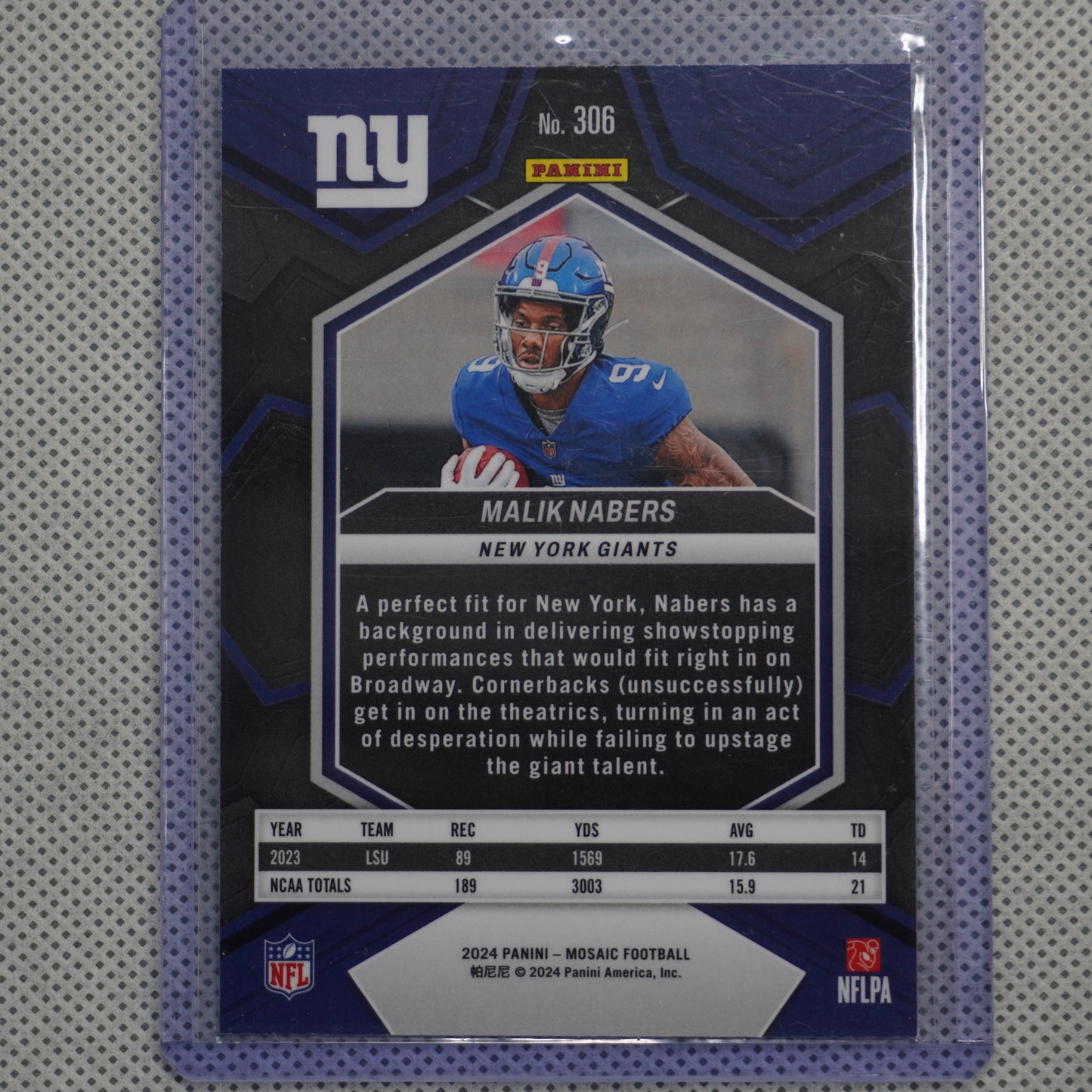 2024 Panini Mosaic #306 Malik Nabers New York Giants RC