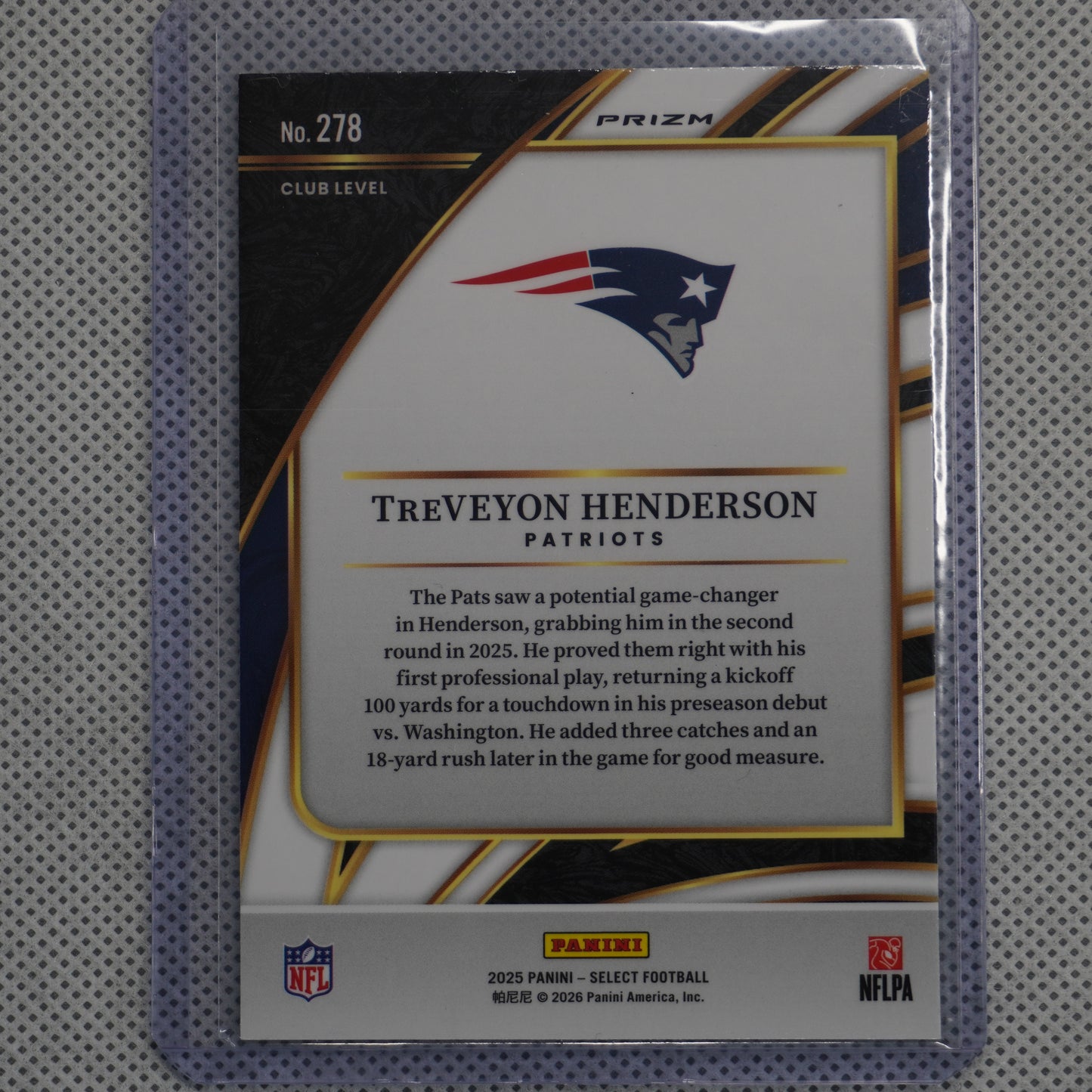 2025 Panini Select #278 TreVeyon Henderson New England Patriots