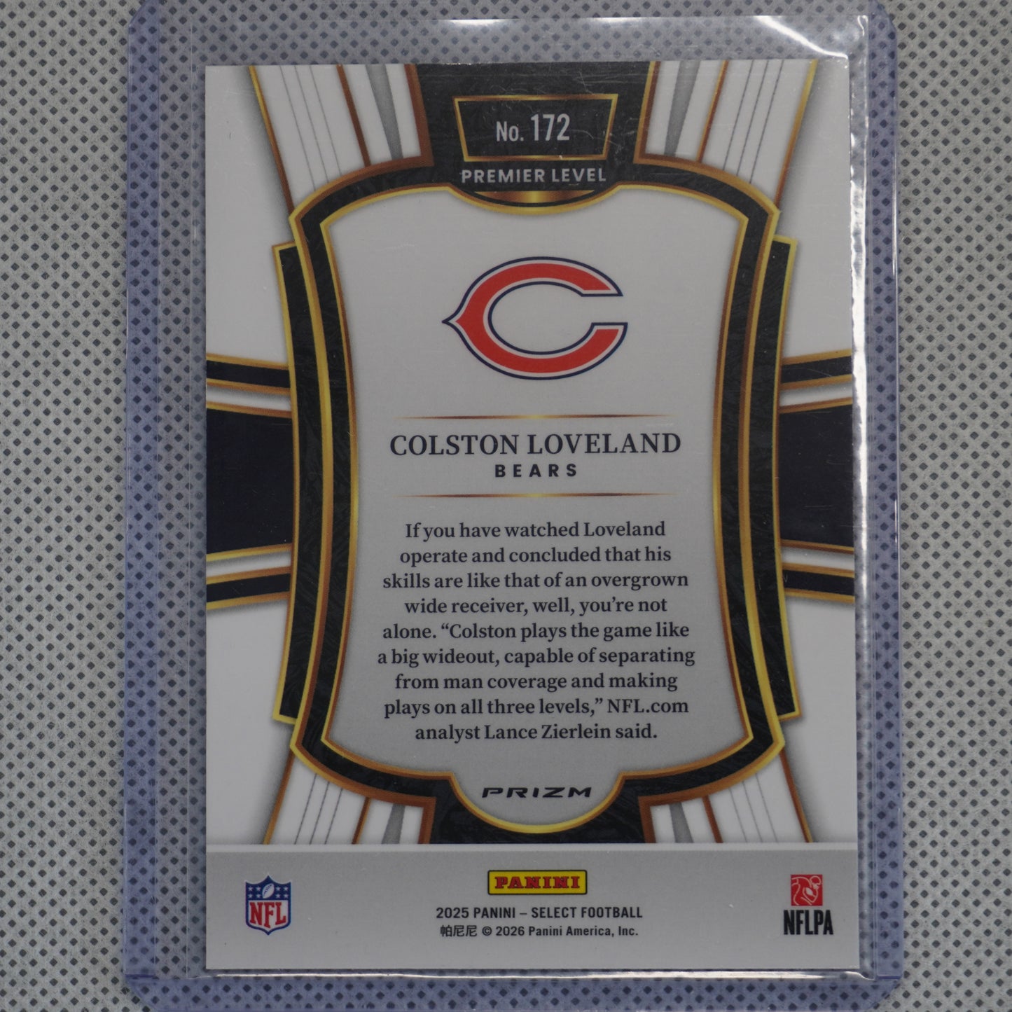 2025 Panini Select #172 Colston Loveland Pink Prizm Shock Chicago Bears RC