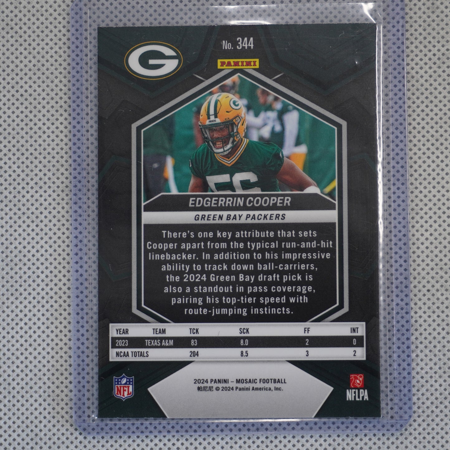 2024 Panini Mosaic #344 Edgerrin Cooper Green Bay Packers RC