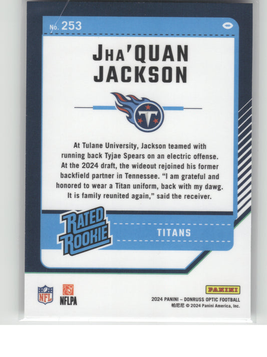 2024 Donruss Optic #253 Jha'Quan Jackson Tennessee Titans RC