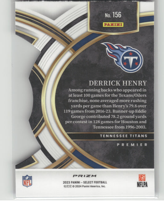 2023 Panini Select #156 Derrick Henry Red and Blue Prizms Die Cuts Tennessee Titans
