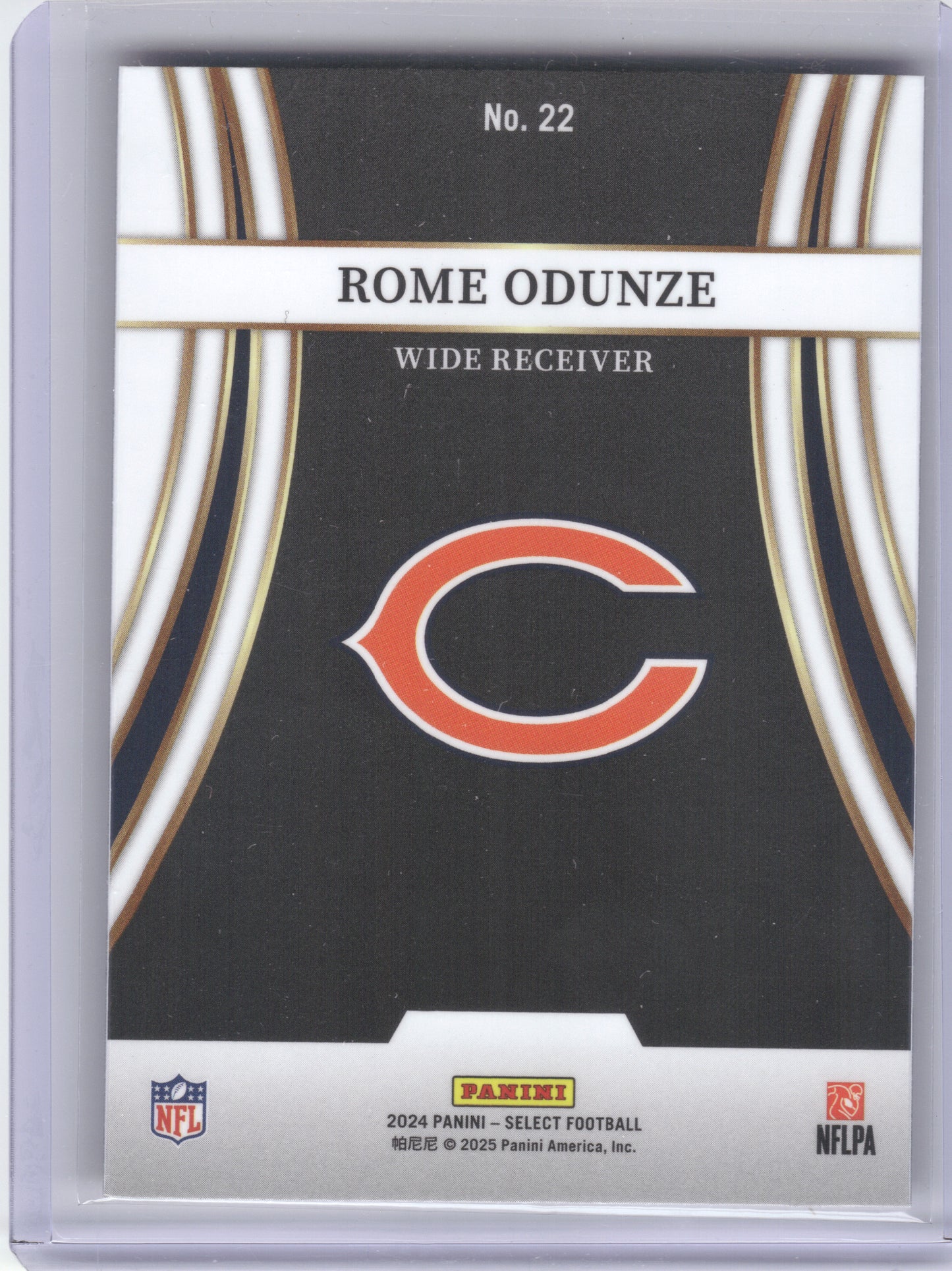 2024 Panini Select #22 Rome Odunze Turbocharged Chicago Bears