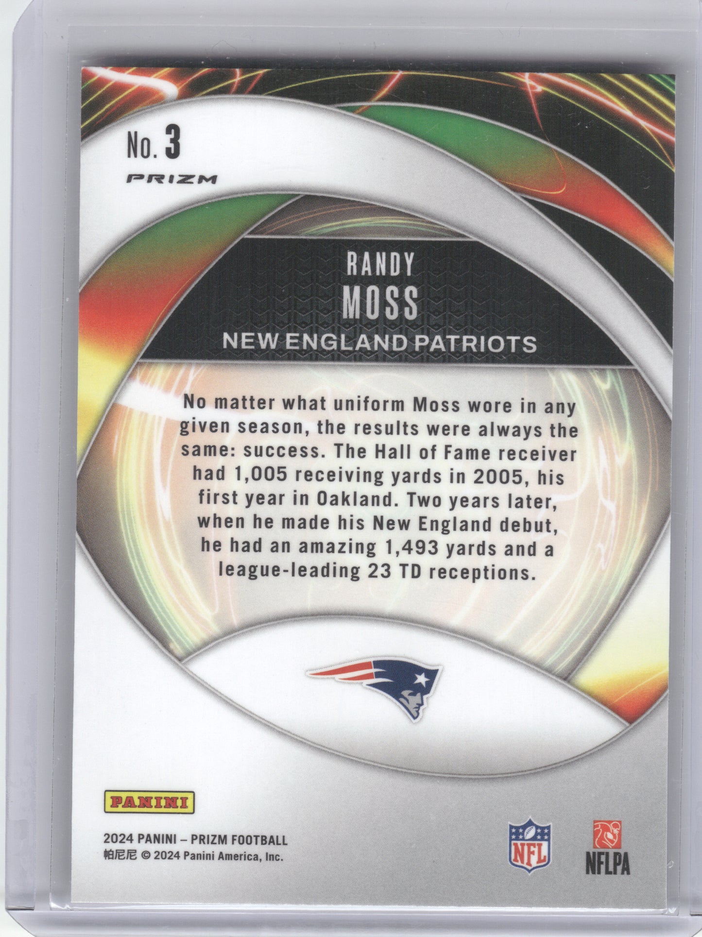 2024 Panini Prizm #3 Randy Moss Portals Green Ice Prizm