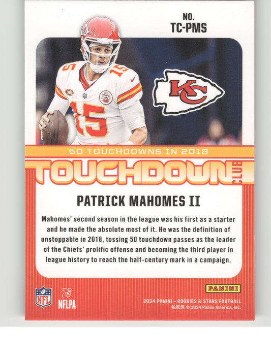 2024 Panini Rookies & Stars #TC-PMS Patrick Mahomes II Touchdown Club Kansas City Chiefs