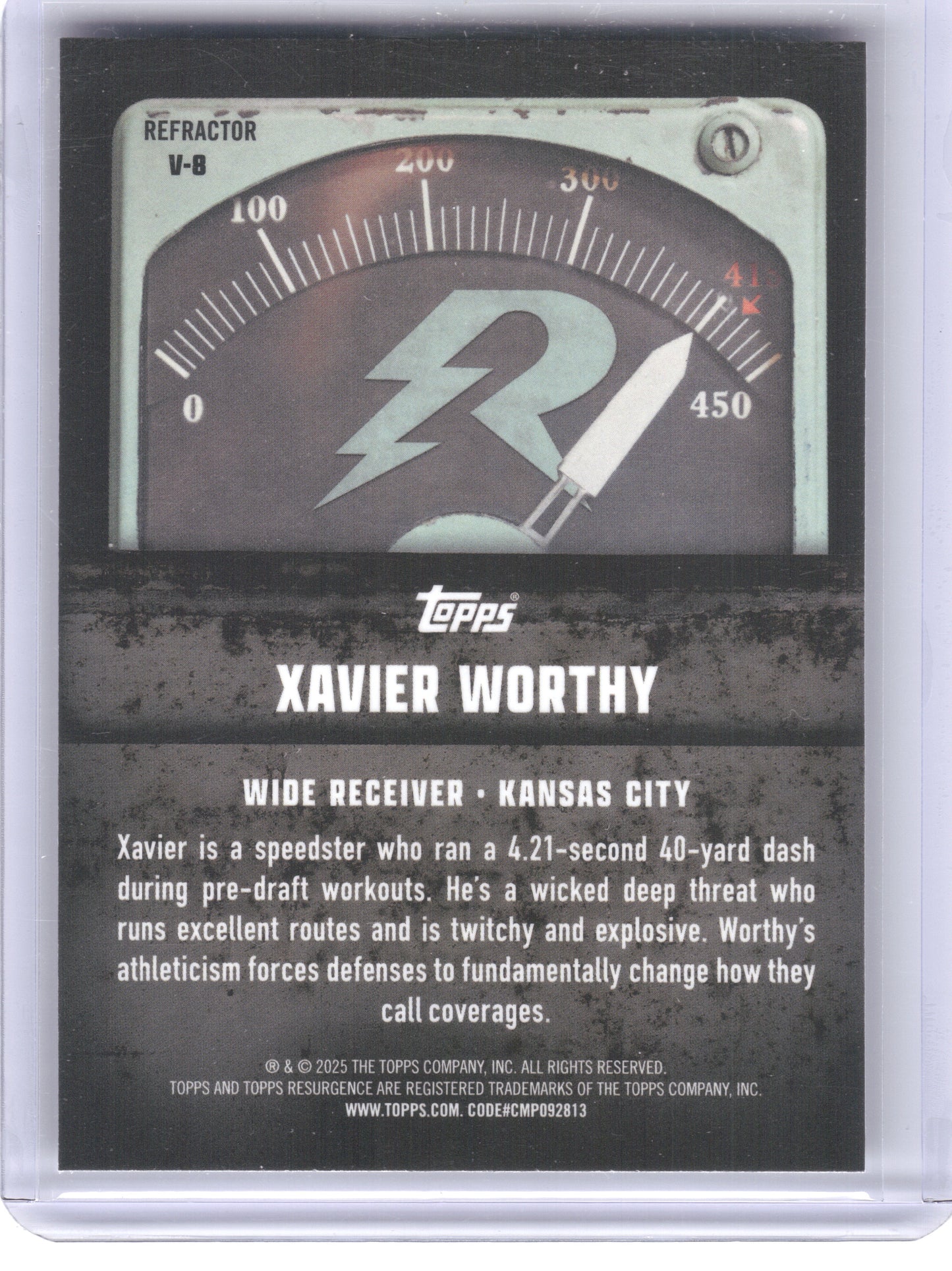 2024 Topps Resurgence #V-8 Xavier Worthy Voltaic Kansas City Chiefs