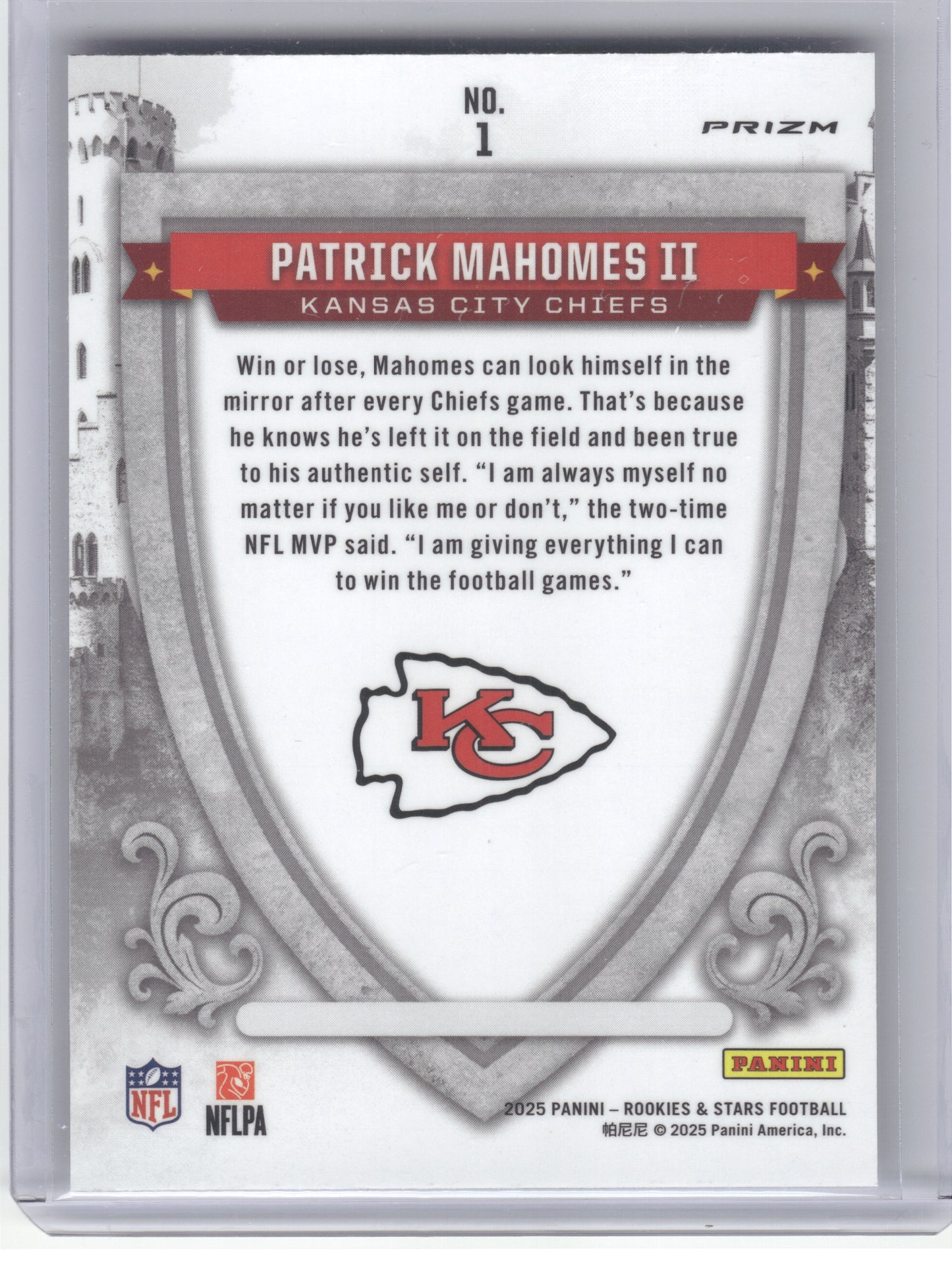 2025 Panini Rookies & Stars #1 Patrick Mahomes II Crusade Silver Kansas City Chiefs