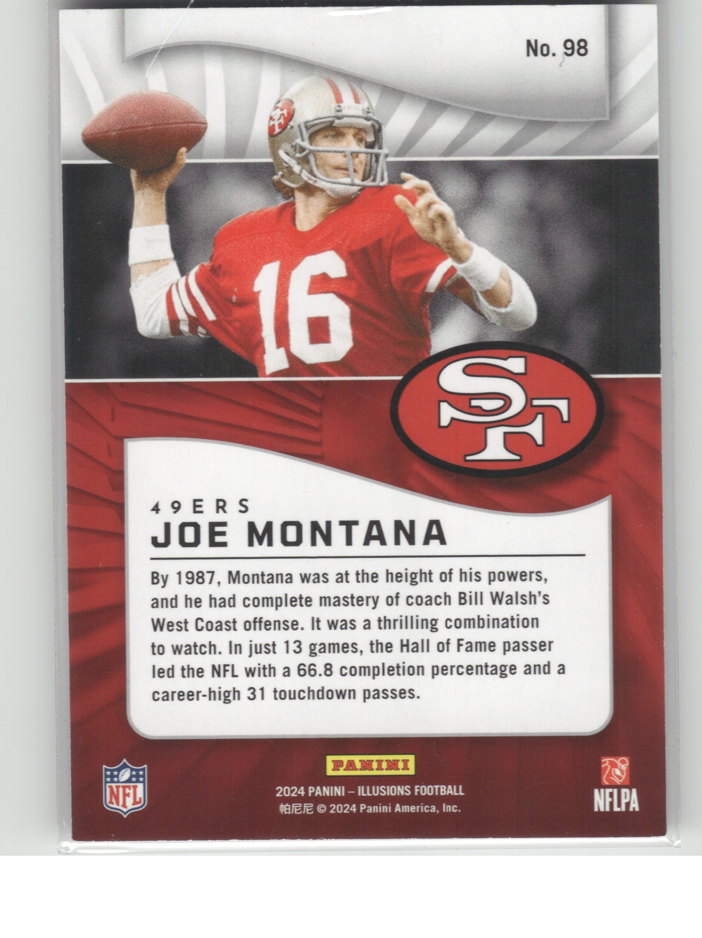 2024 Panini Illusions #98 Joe Montana San Francisco 49ers