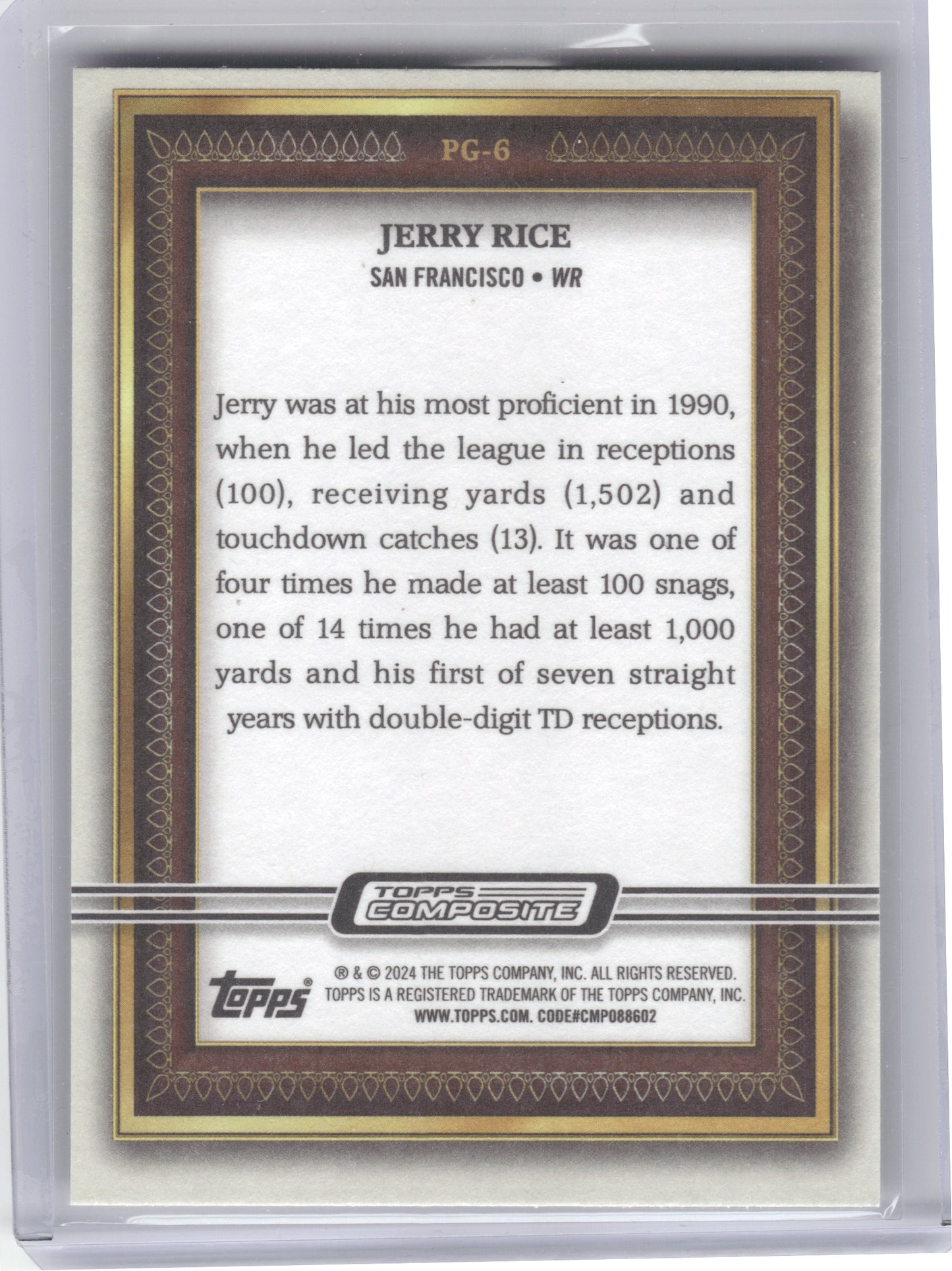 2023 Topps Composite #PG-6 Jerry Rice Portrait Gallery San Francisco 49ers