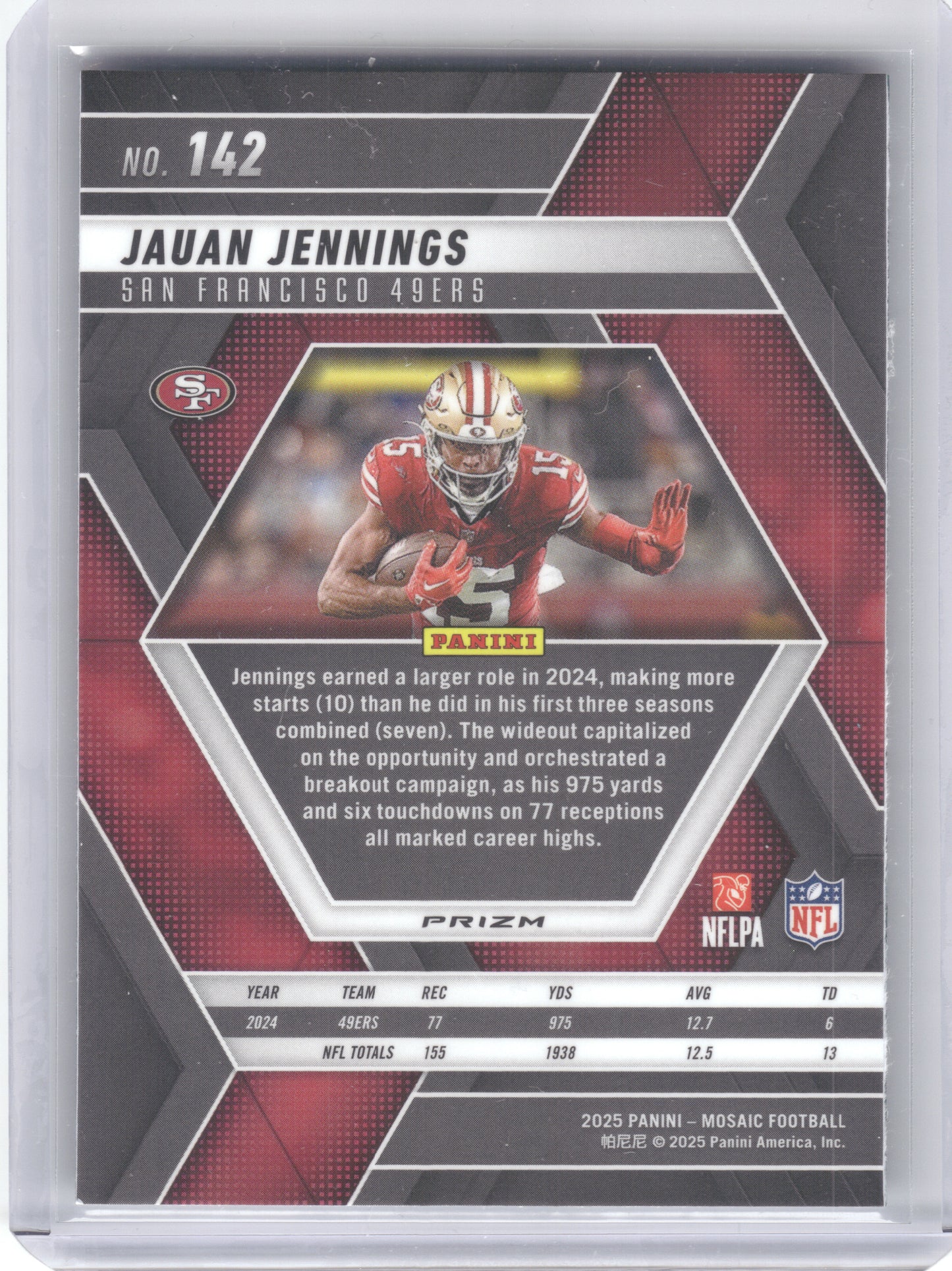 2025 Panini Mosaic #142 Jauan Jennings Mosaic Green San Francisco 49ers
