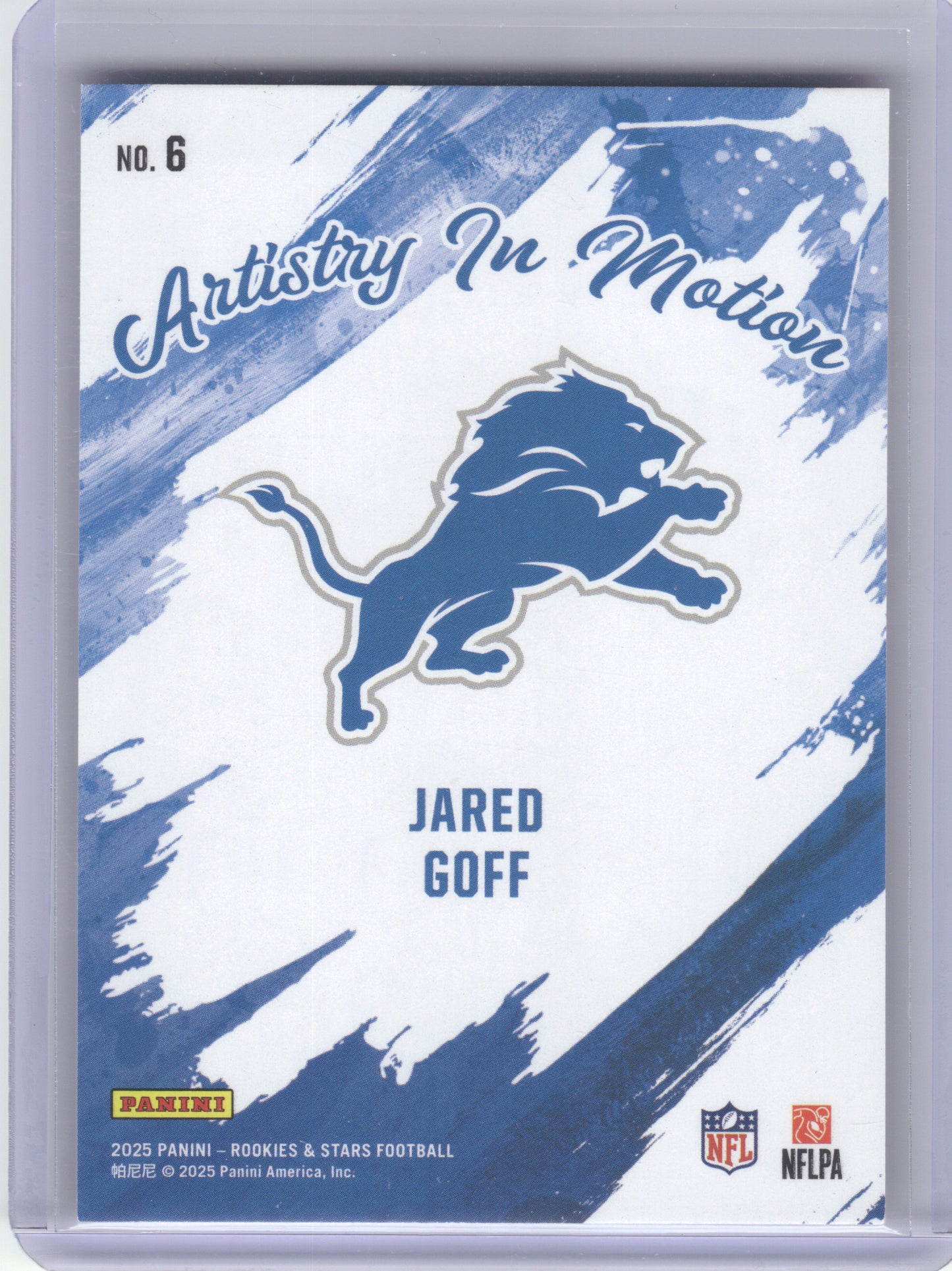 2025 Panini Rookies & Stars #6 Jared Goff Artistry in Motion Detroit Lions