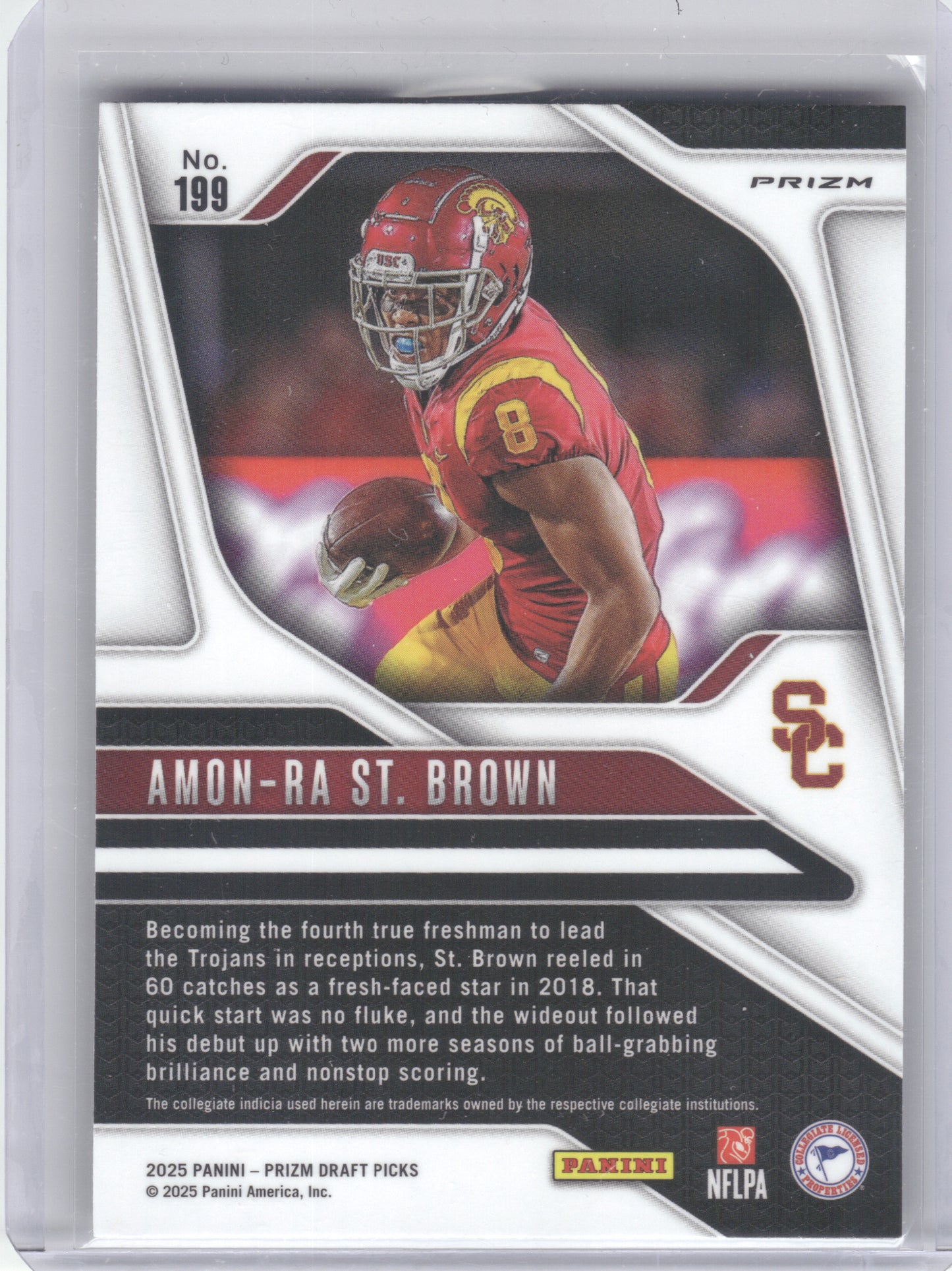 2025 Panini Prizm Draft Picks #199 Amon-Ra St. Brown Prizms Gold Ice USC Trojans