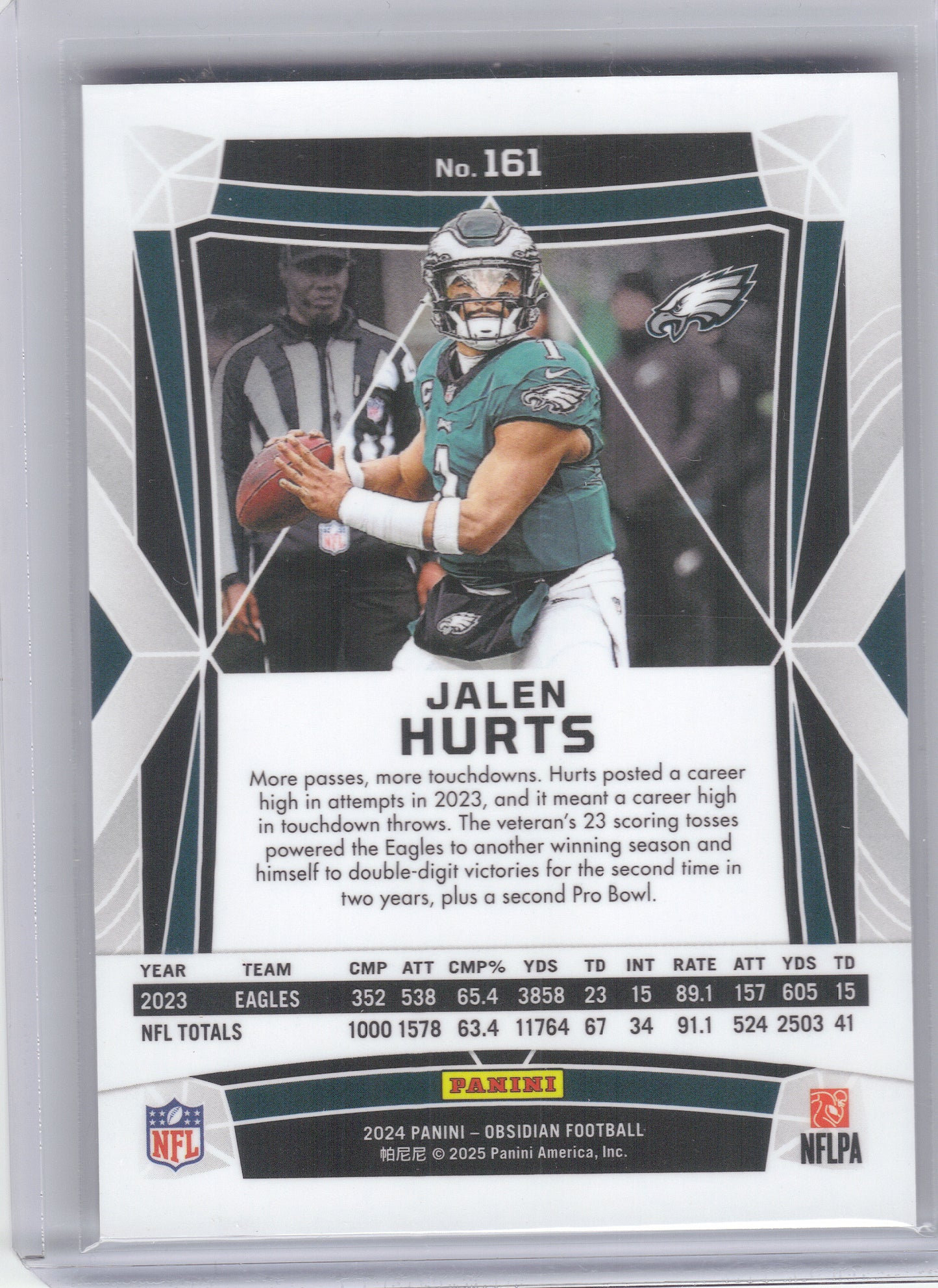 2024 Panini Obsidian #161 Jalen Hurts Philadelphia Eagles