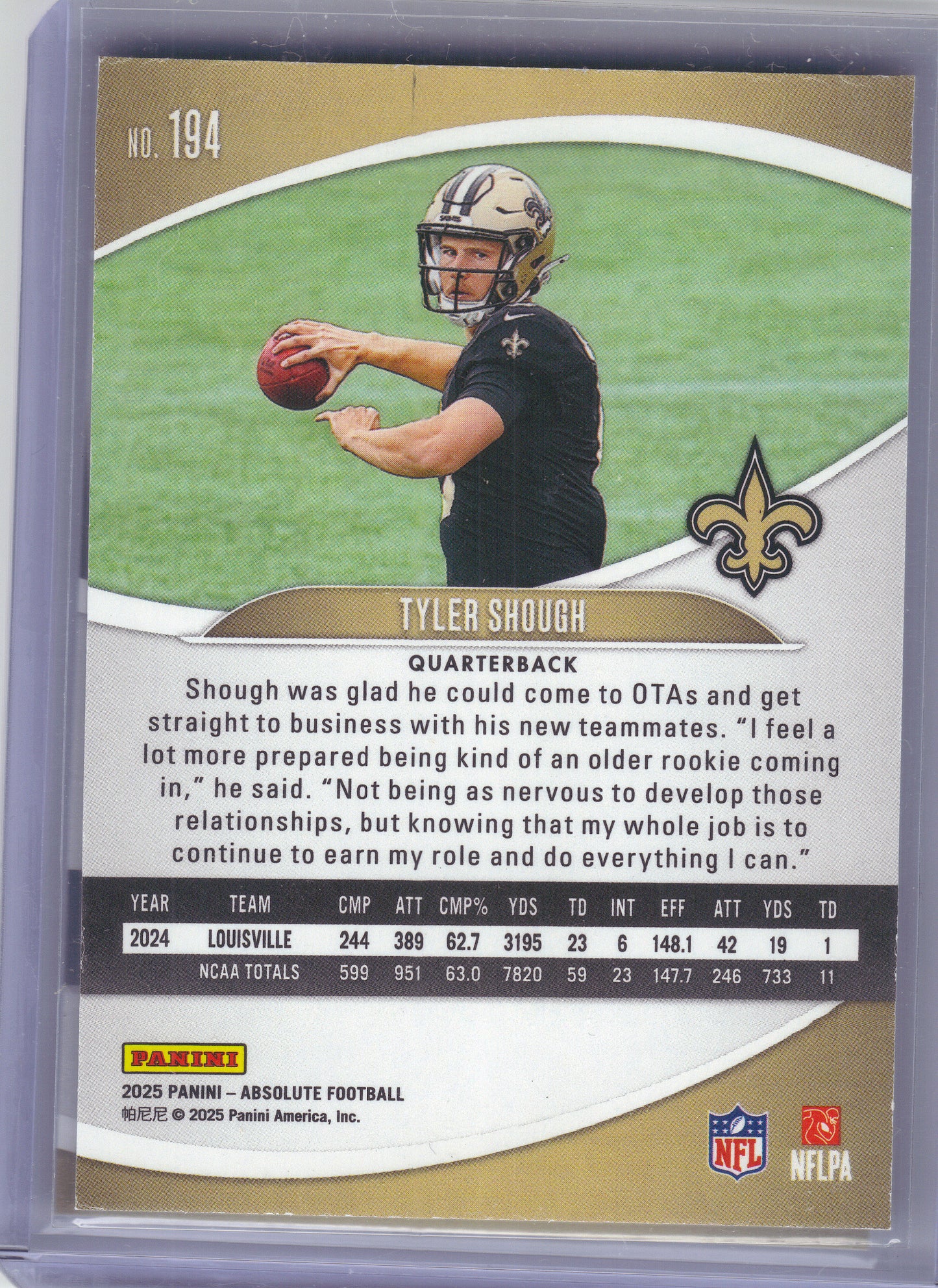 2025 Panini Absolute #149 Kelvin Banks Jr. Retail New Orleans Saints RC