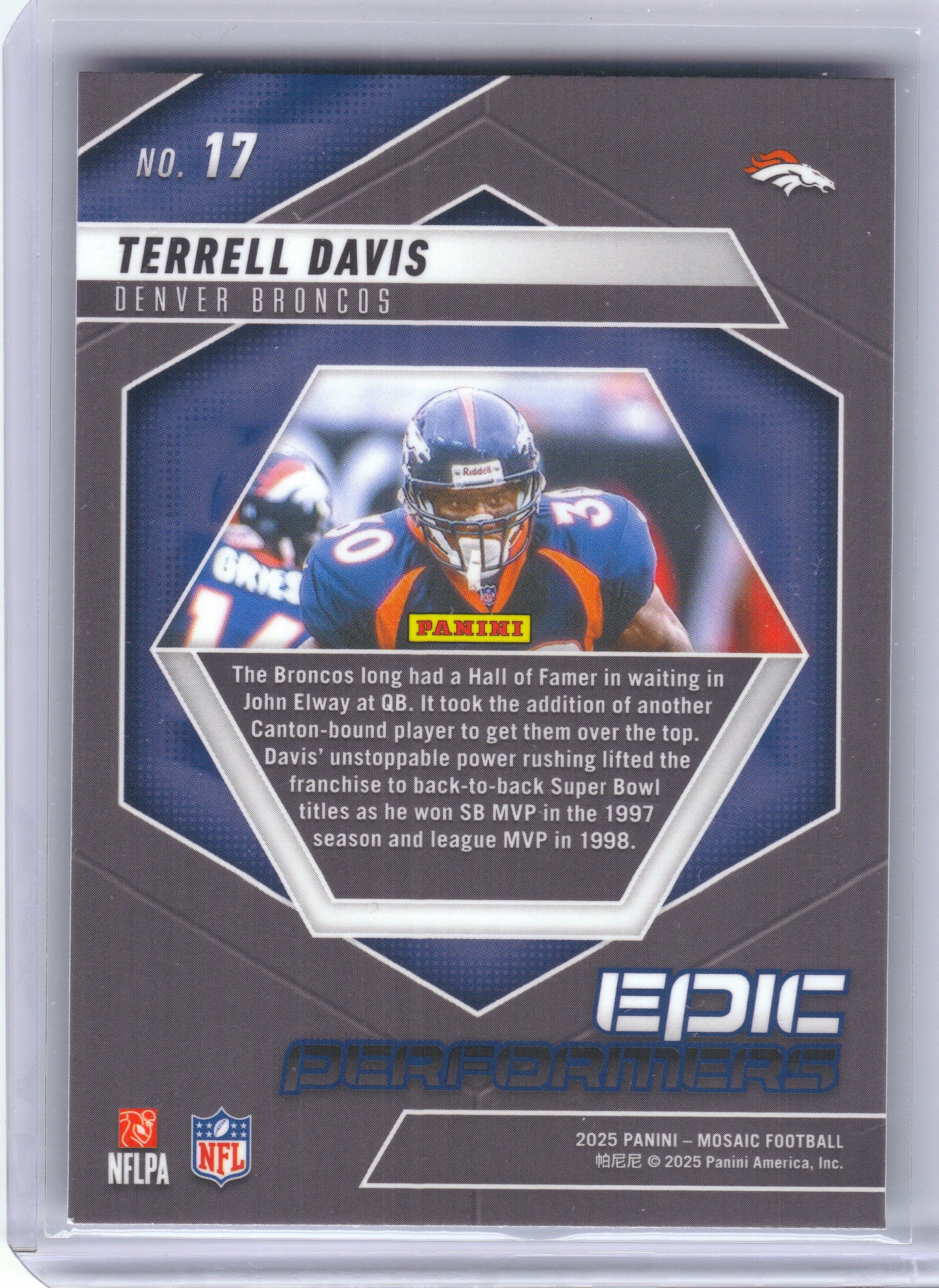 2025 Panini Mosaic #17 Terrell Davis Epic Performers Denver Broncos