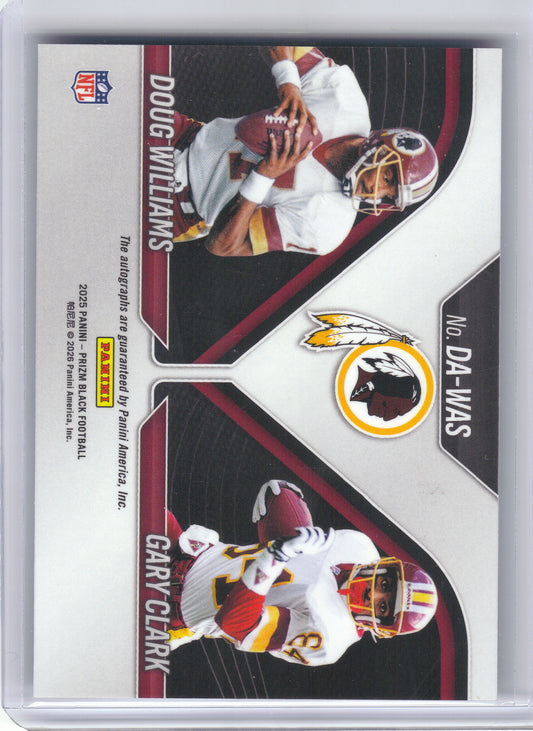 2025 Panini Prizm Black #DA-WAS Doug Williams/Gary Clark Dual Auto Washington Redskins AU