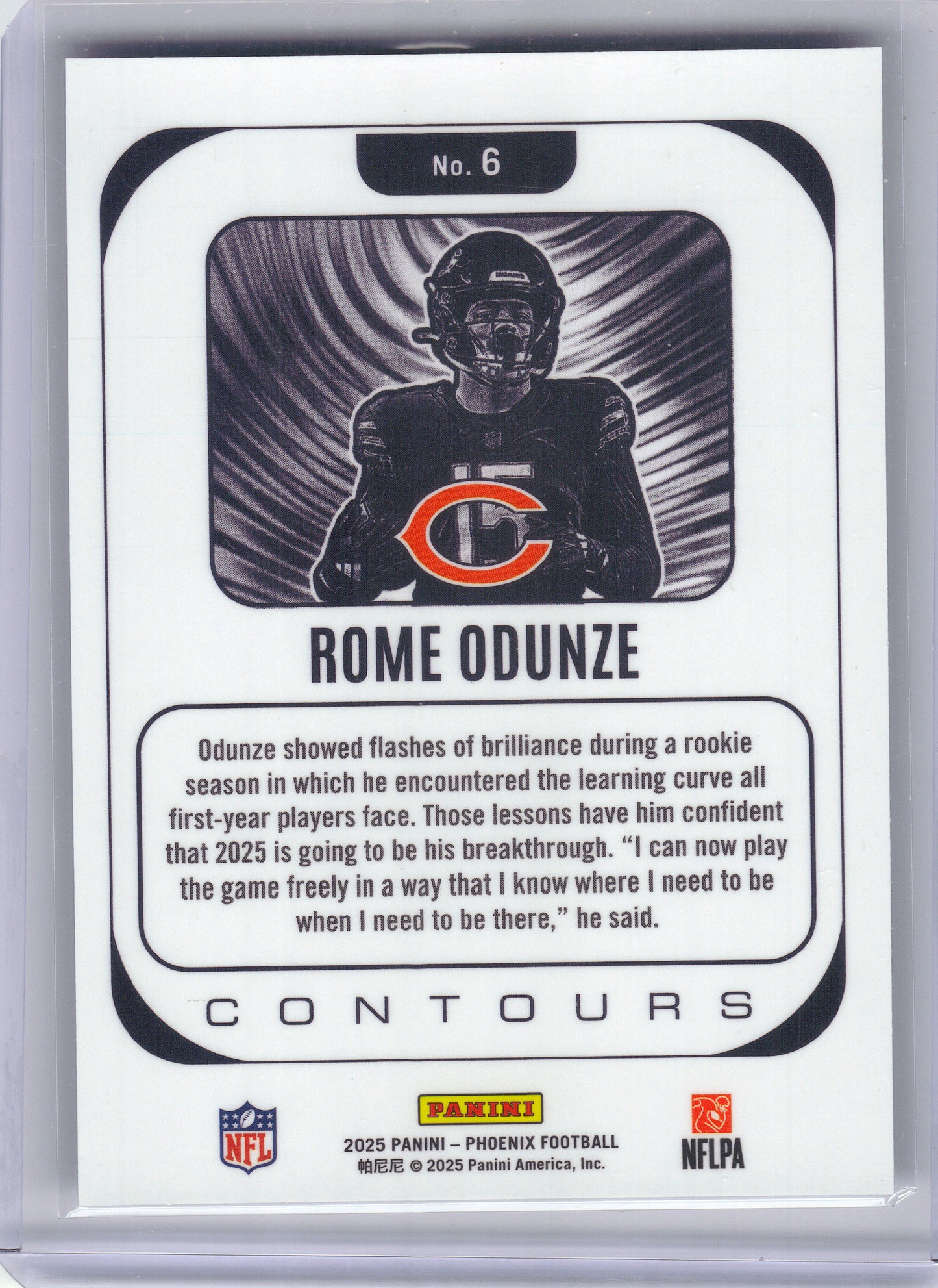 2025 Panini Phoenix #6 Rome Odunze Contours Chicago Bears