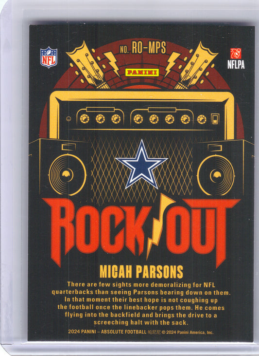 2024 Panini Absolute #RO-MPS Micah Parsons Rock Out Dallas Cowboys