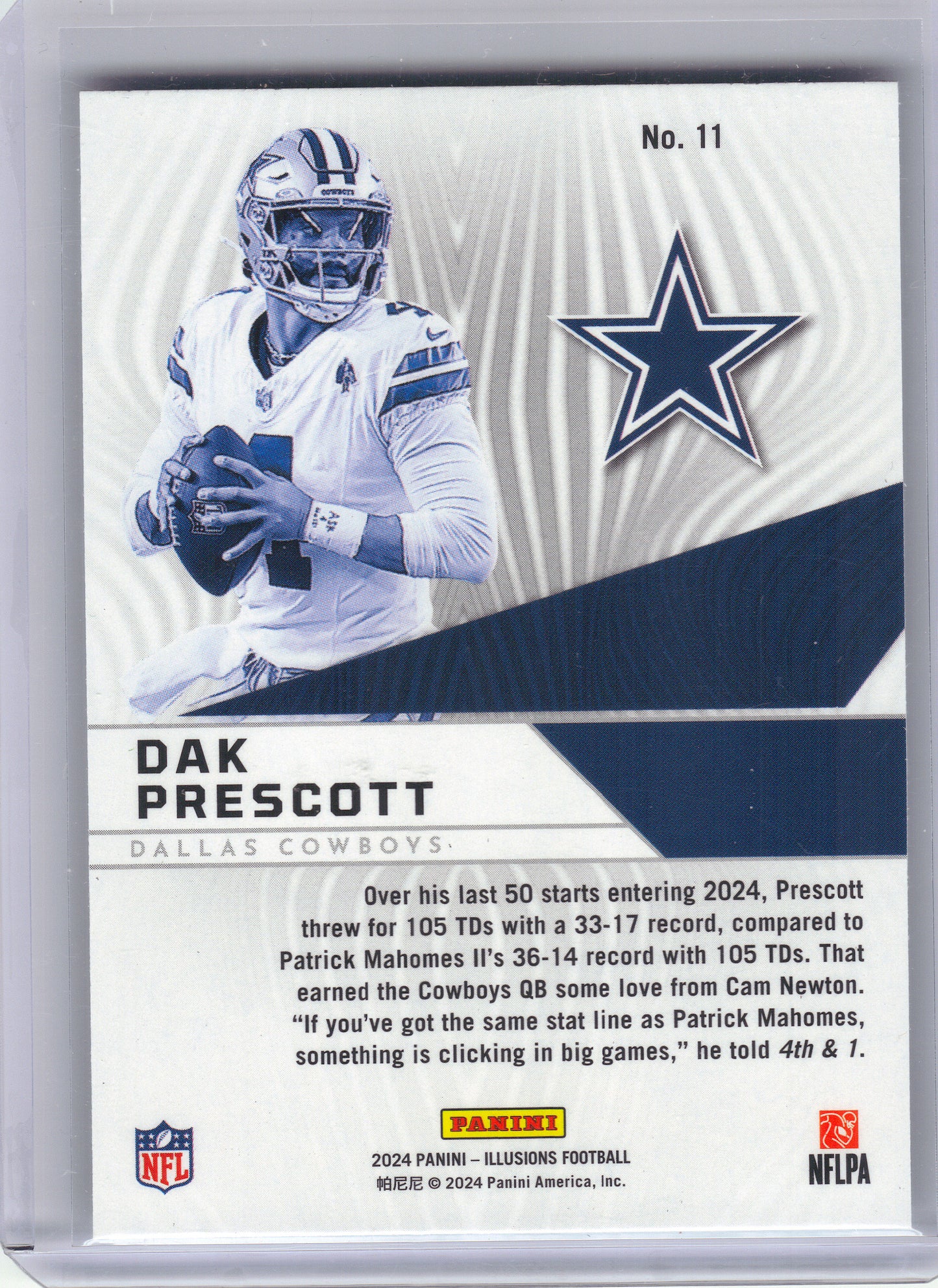 2024 Panini Illusions #11 Dak Prescott Amazing Dallas Cowboys