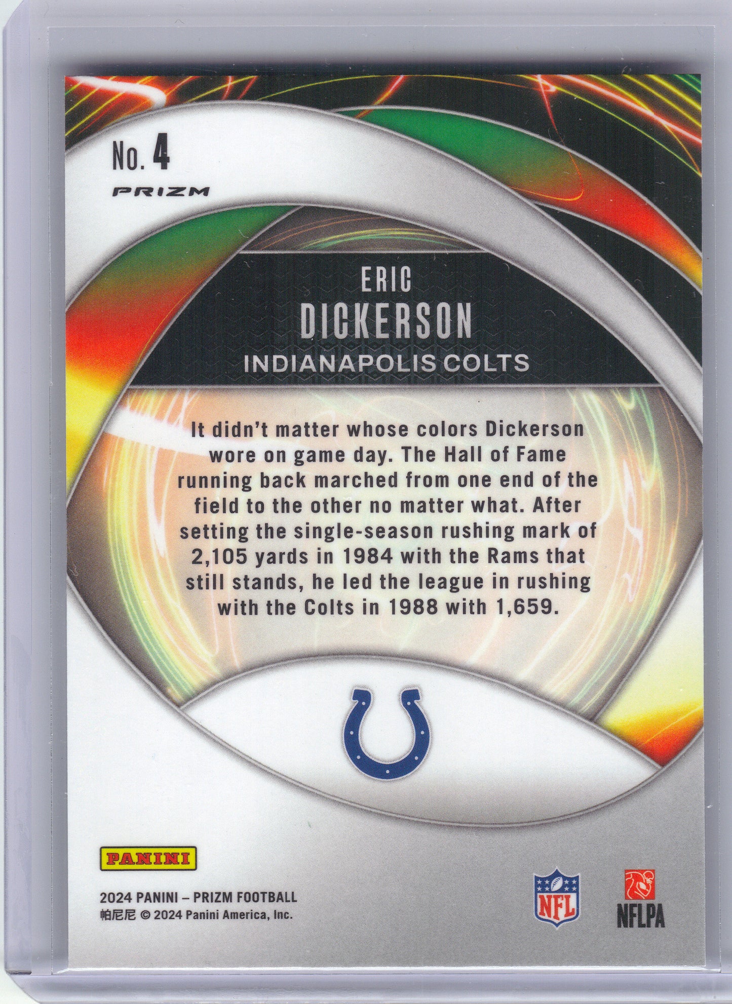 2024 Panini Prizm #4 Eric Dickerson Portals Green Prizm