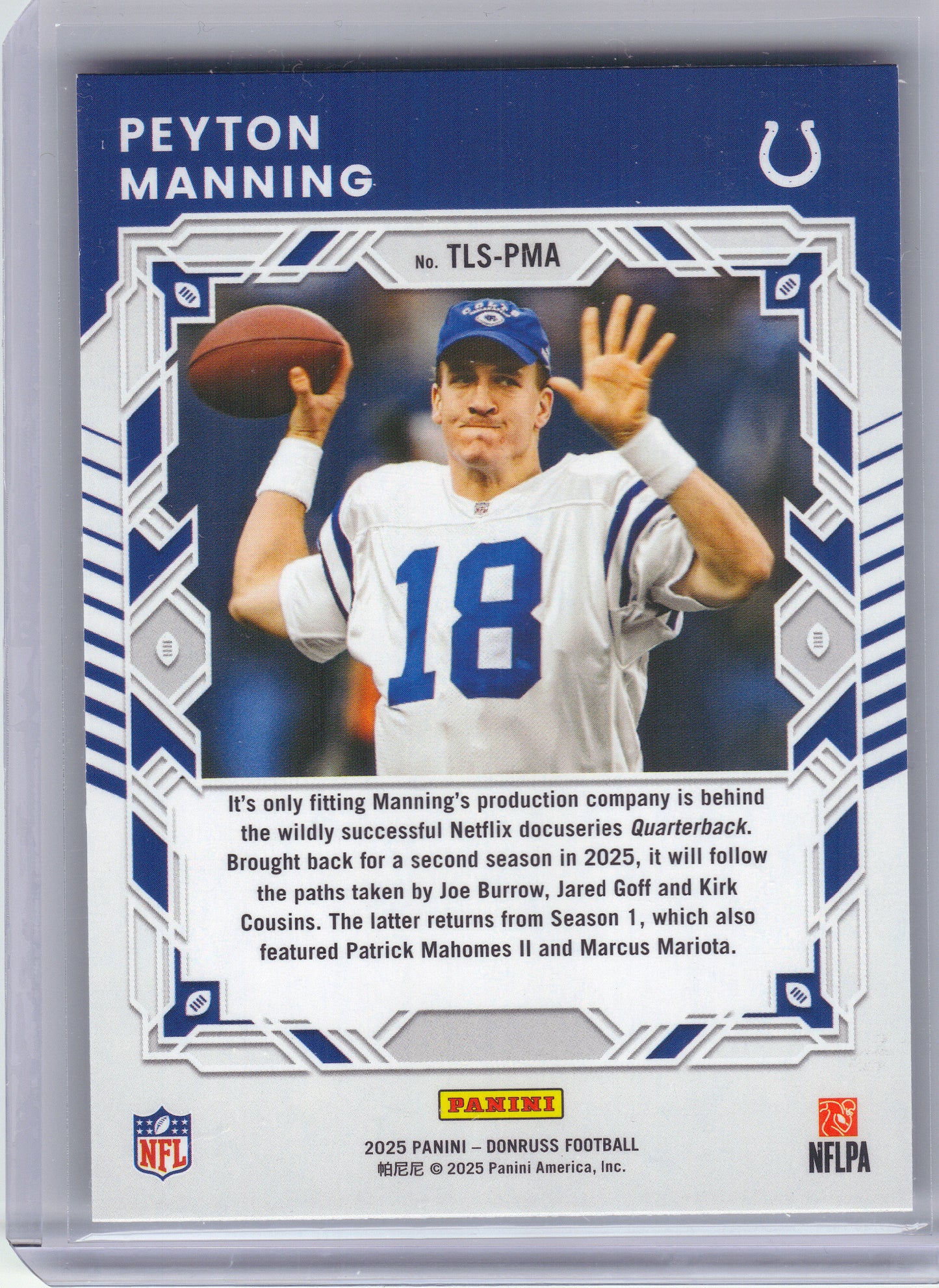 2025 Donruss #TLS-PMA Peyton Manning The Legend Series Indianapolis Colts