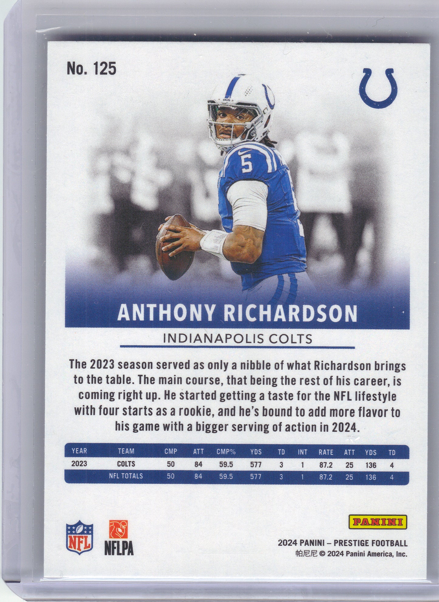 2024 Panini Prestige #125 Anthony Richardson Hyper Xtra Points Indianapolis Colts