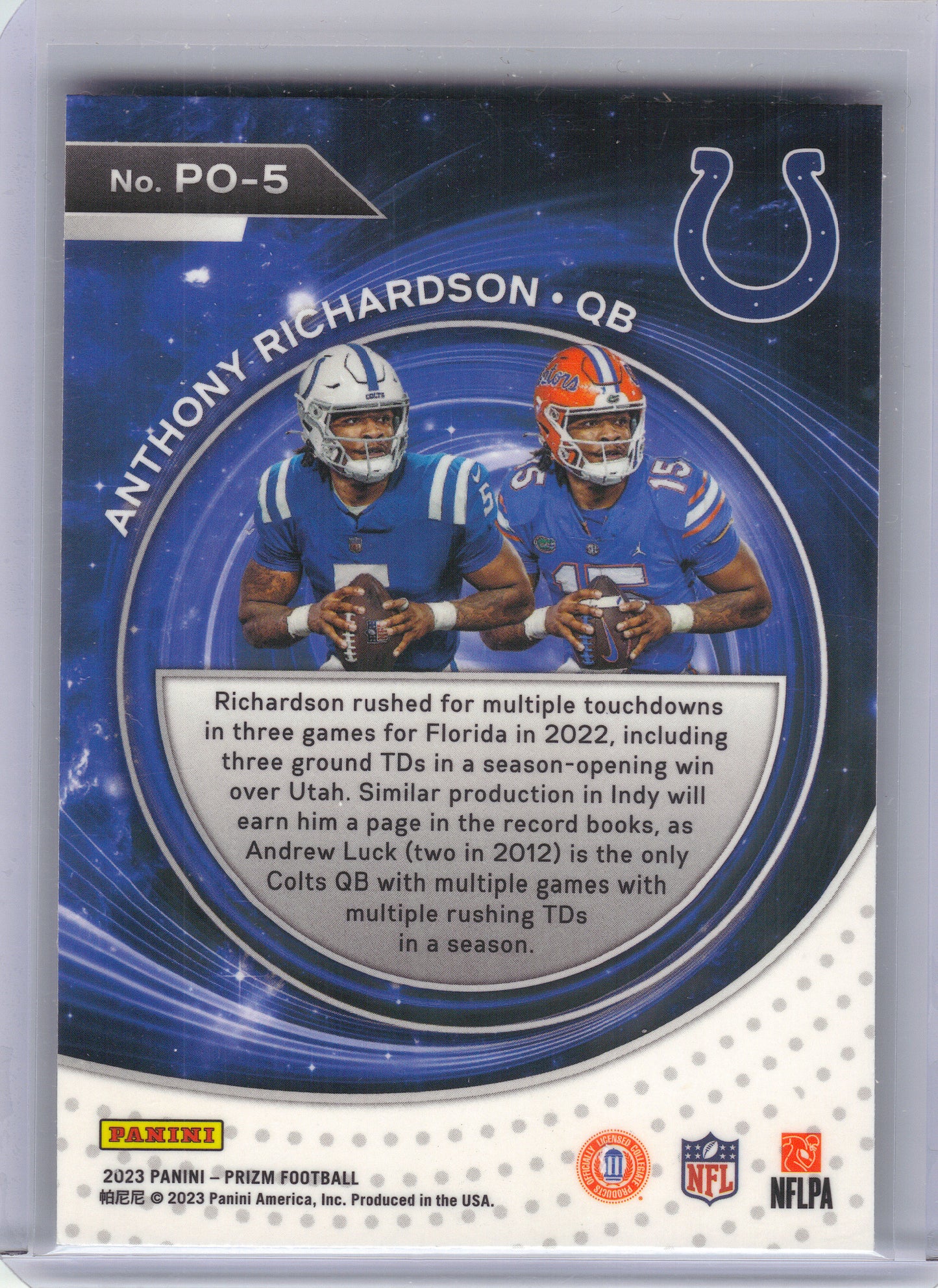2023 Panini Prizm #PO-5 Anthony Richardson Portals