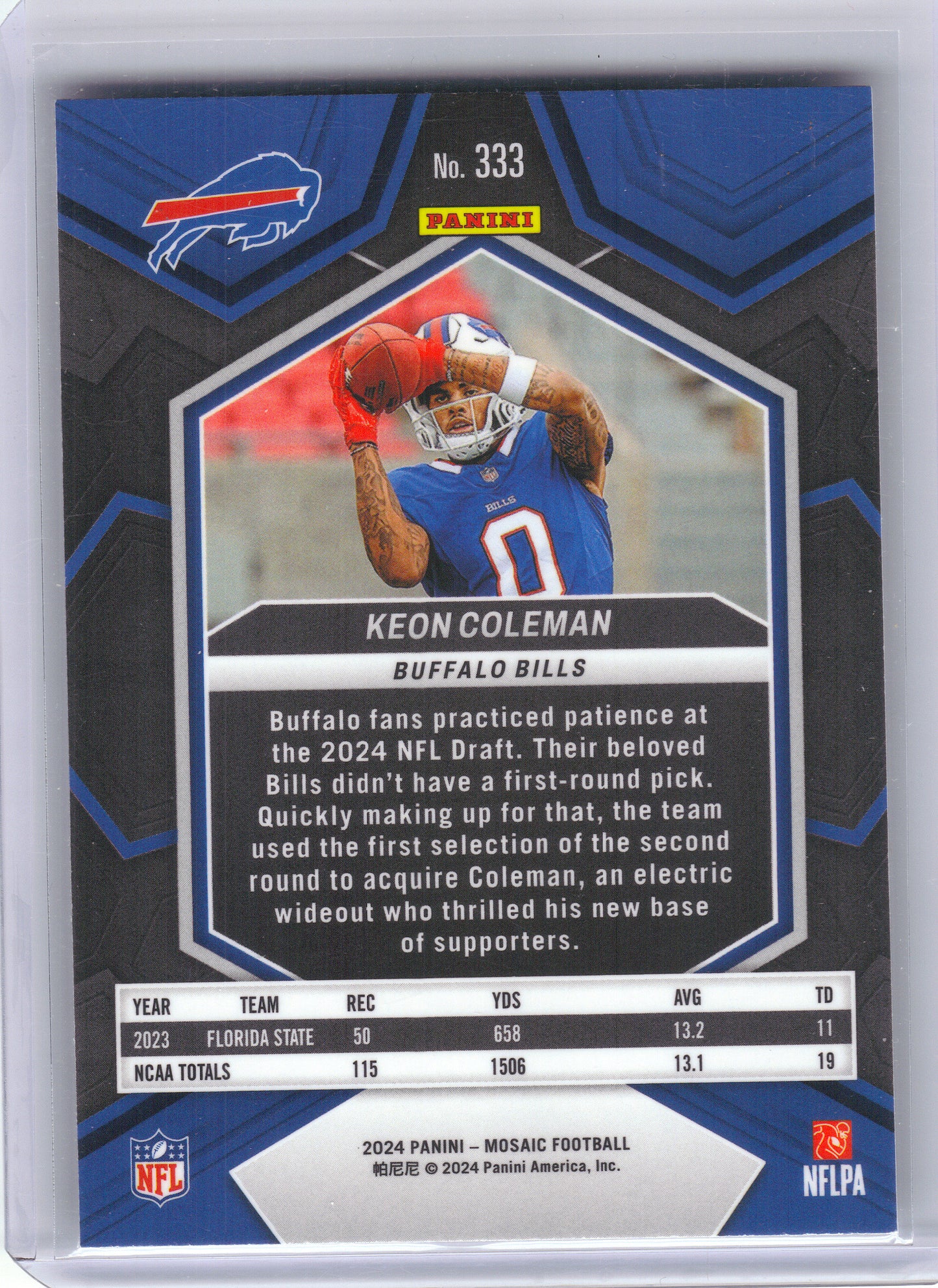 2024 Panini Mosaic #333 Keon Coleman Buffalo Bills RC
