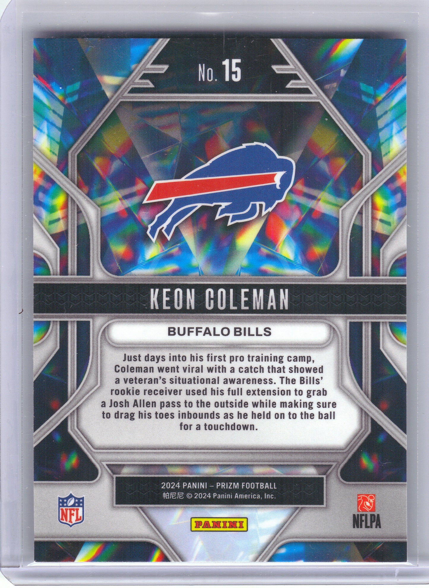2024 Panini Prizm #15 Keon Coleman Prizmatic Buffalo Bills