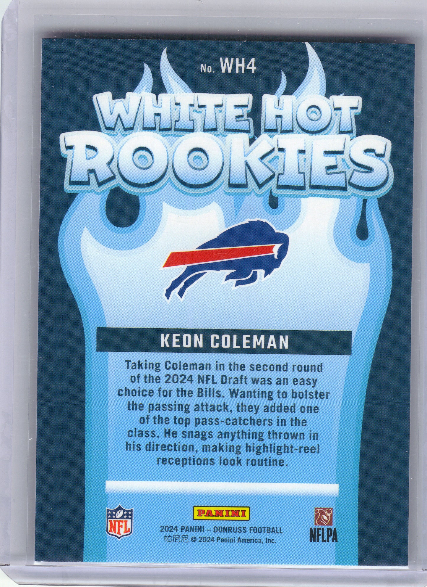 2024 Donruss #WH4 Keon Coleman White Hot Rookies Buffalo Bills