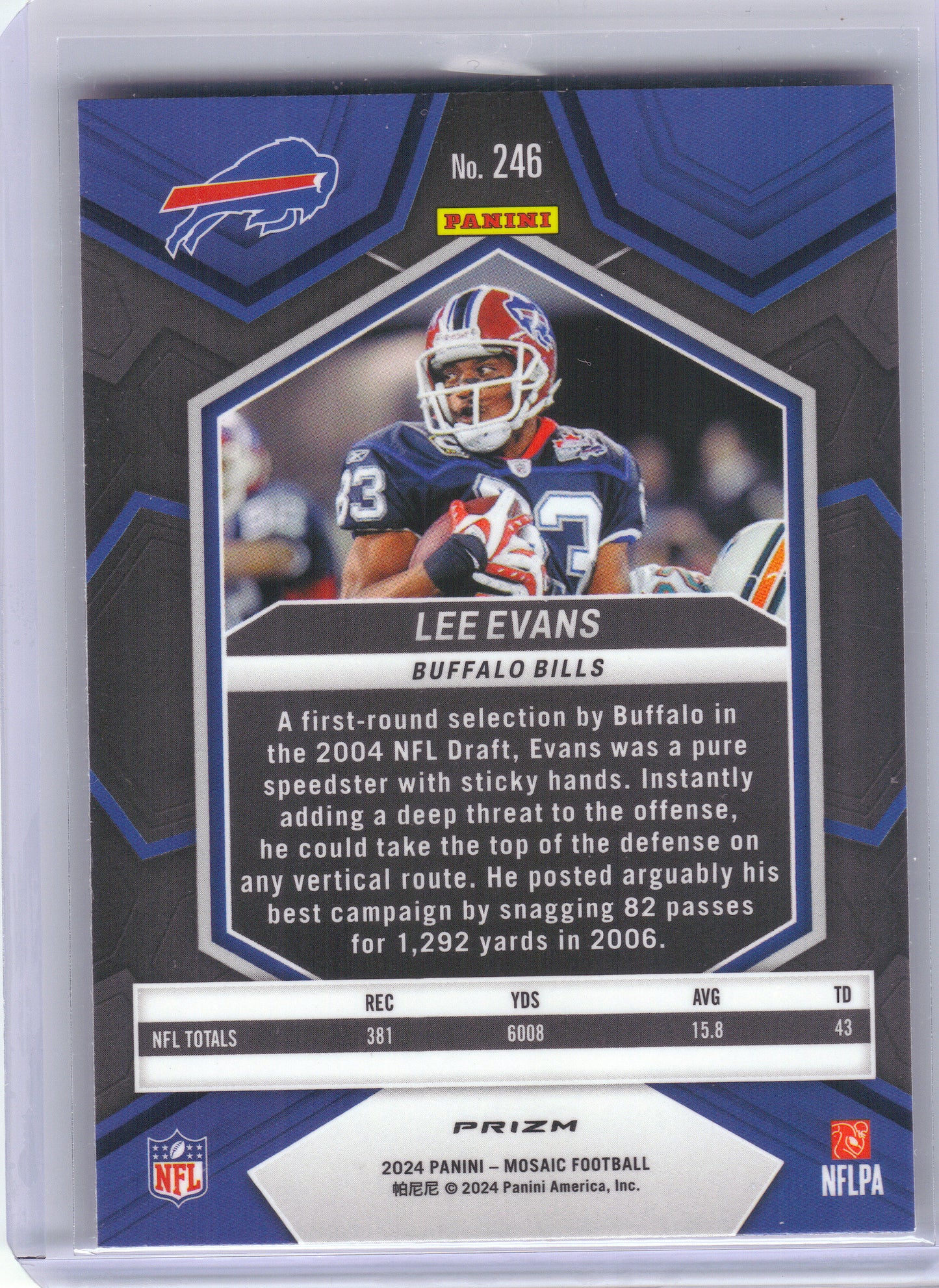 2024 Panini Mosaic #246 Lee Evans Mosaic Camo Pink Buffalo Bills