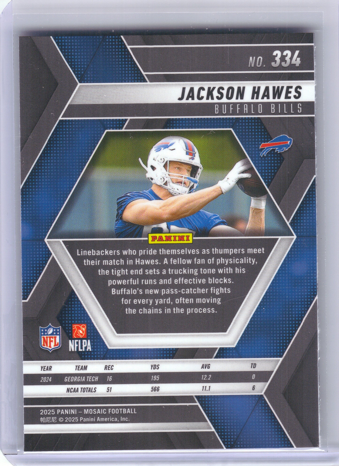 2025 Panini Mosaic #334 Jackson Hawes Buffalo Bills RC