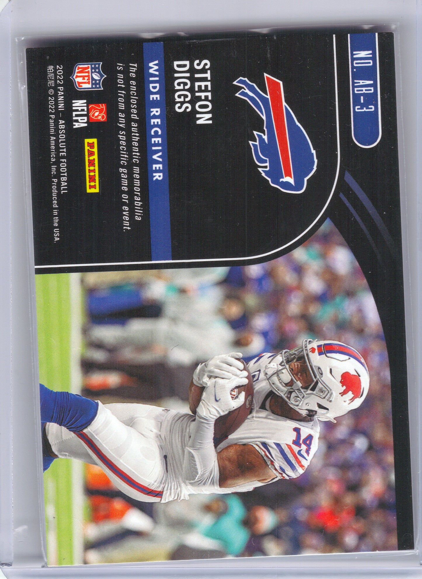 2022 Panini Absolute #AB-3 Stefon Diggs Absolute Burners Buffalo Bills MEM