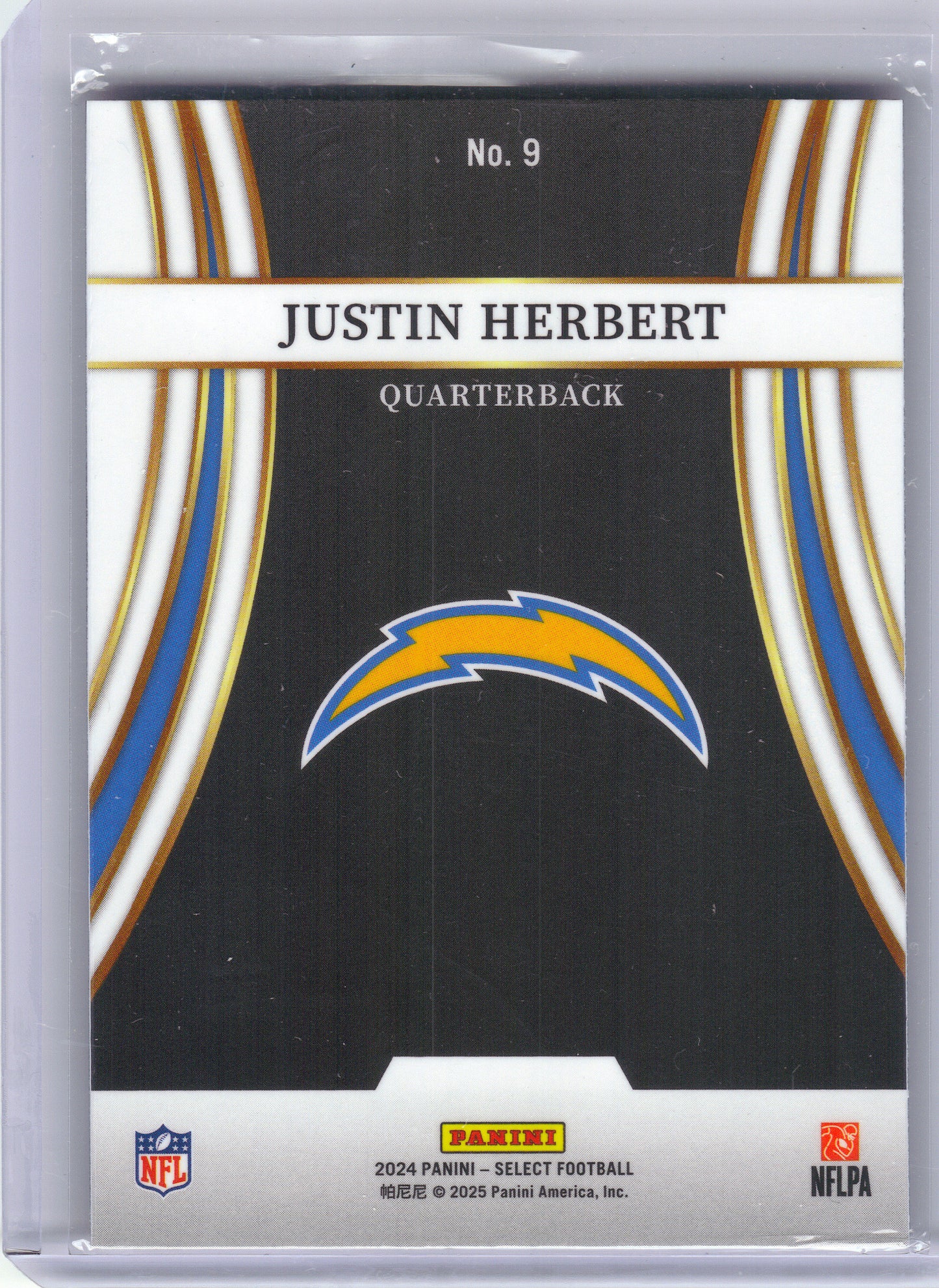 2024 Panini Select #9 Justin Herbert Turbocharged Los Angeles Chargers