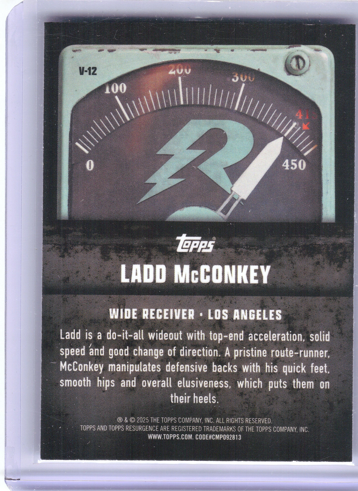 2024 Topps Resurgence #V-12 Ladd McConkey Voltaic Los Angeles Chargers