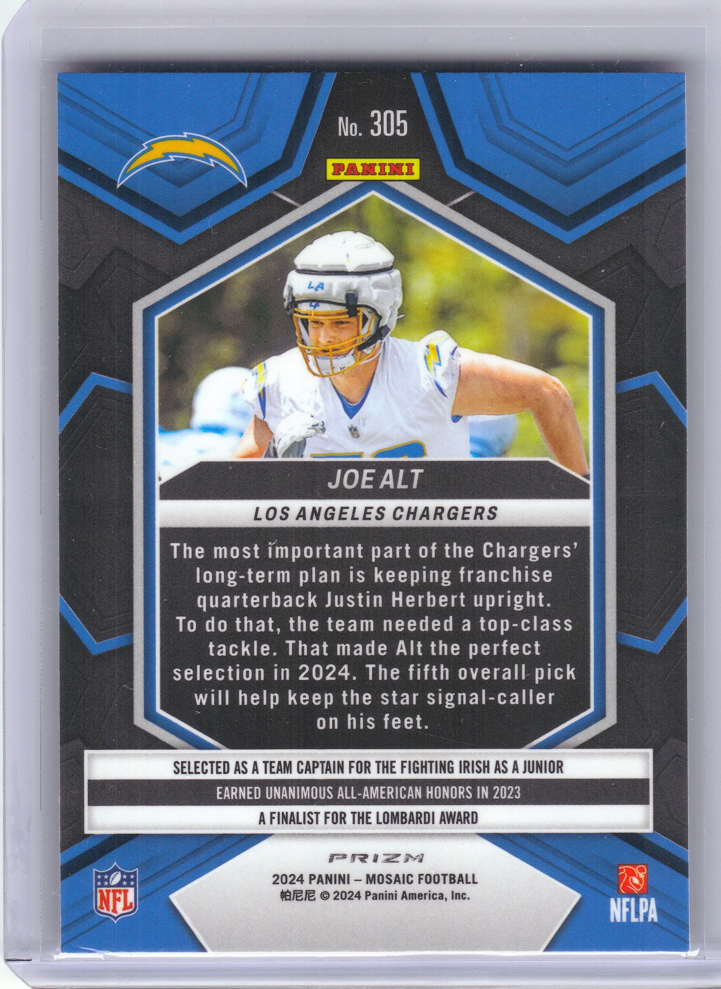 2024 Panini Mosaic #305 Joe Alt Mosaic Camo Red Los Angeles Chargers