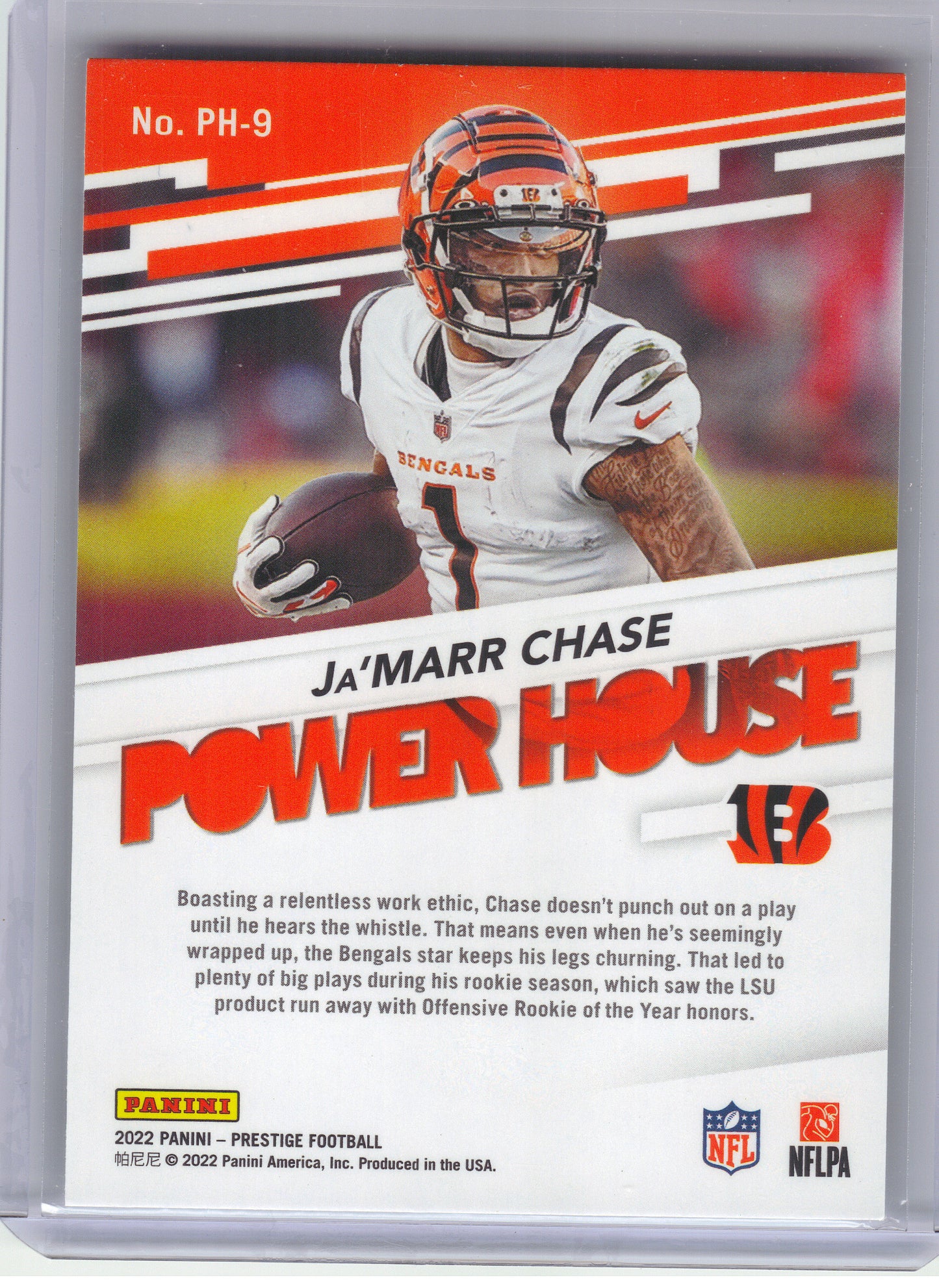 2022 Panini Prestige #PH-9 Ja'Marr Chase Power House Cincinnati Bengals
