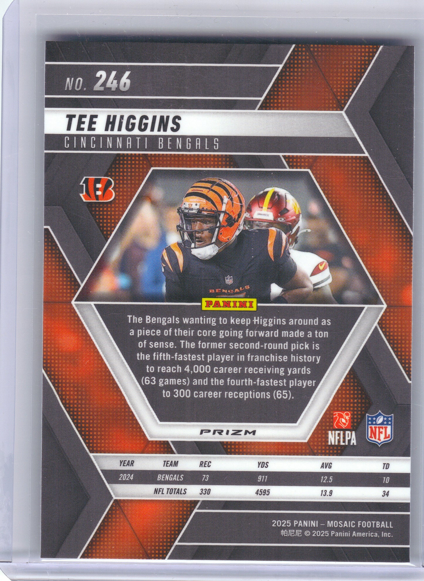 2025 Panini Mosaic #246 Tee Higgins Mosaic Green Cincinnati Bengals