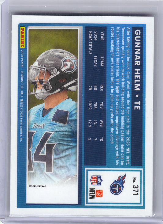 2025 Donruss Optic #294 Gunnar Helm Pink Tennessee Titans RC