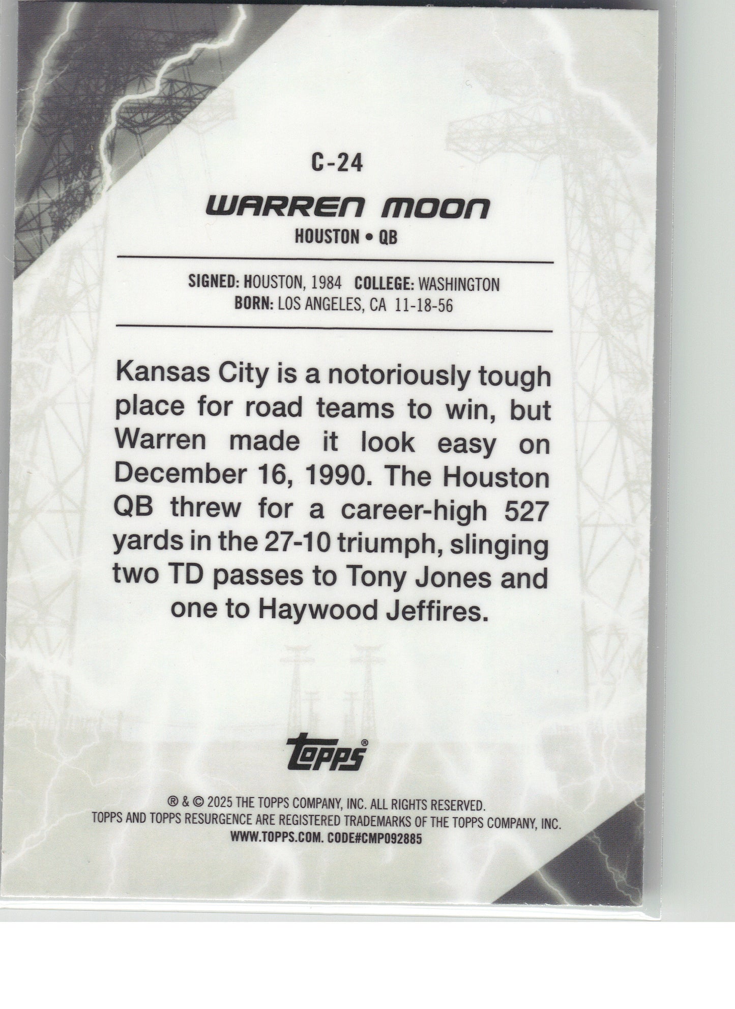 2024 Topps Resurgence #C-24 Warren Moon Conductors Houston Oilers