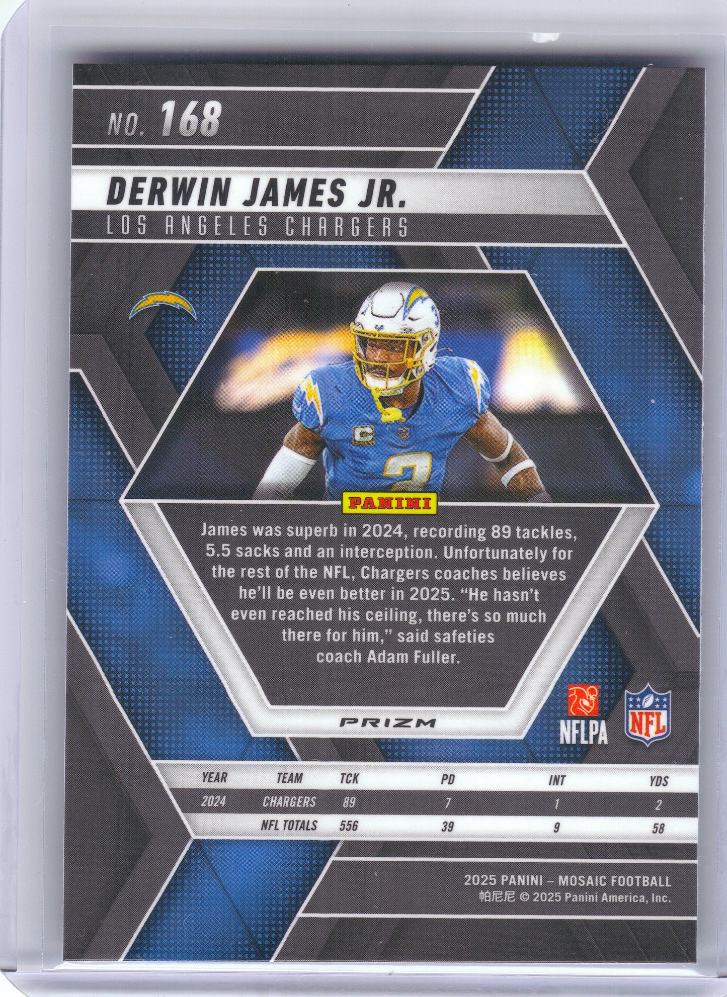 2025 Panini Mosaic #168 Derwin James Jr. Mosaic Los Angeles Chargers